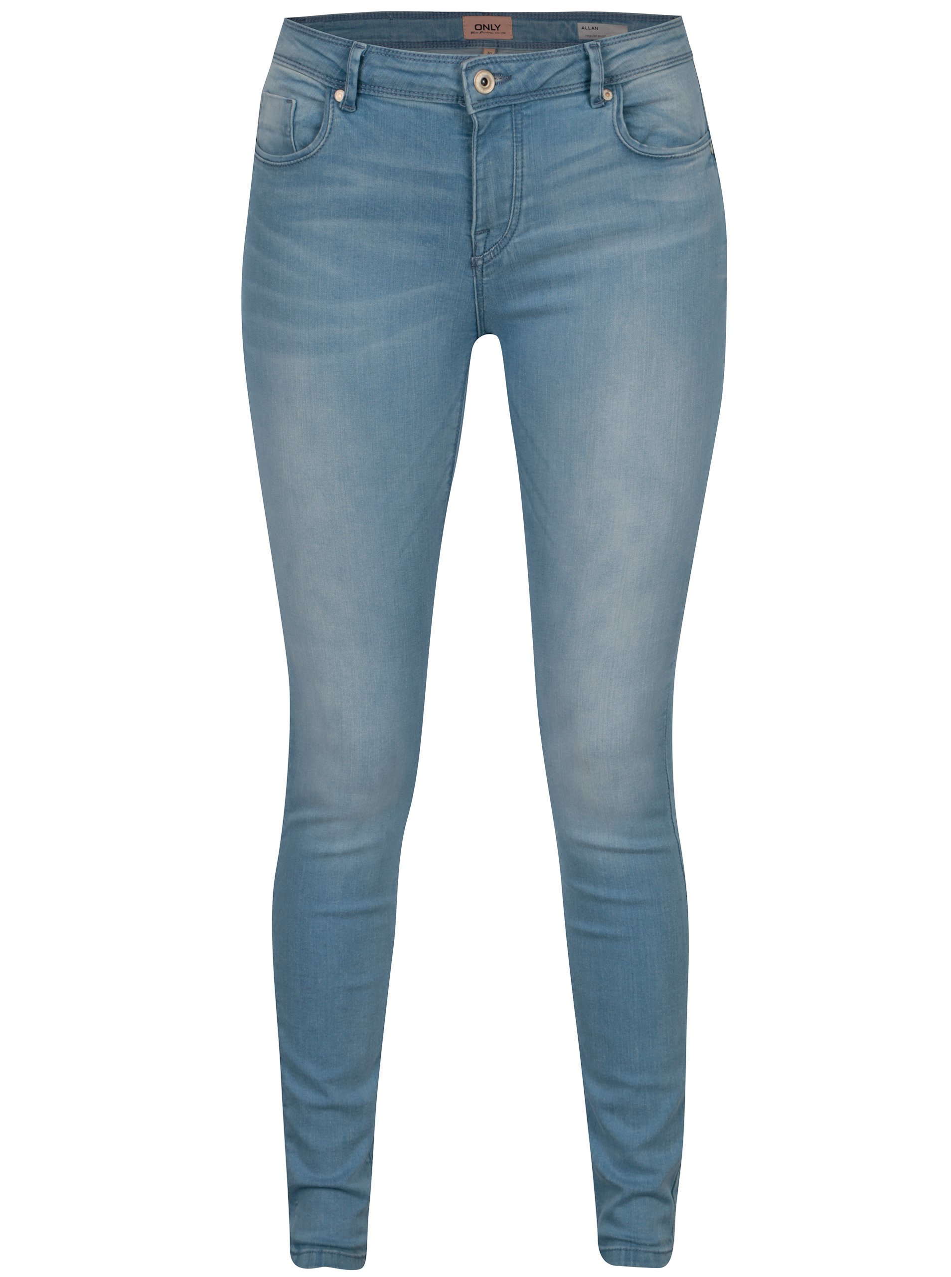 Světle modré regular push up skinny fit džíny ONLY Allan