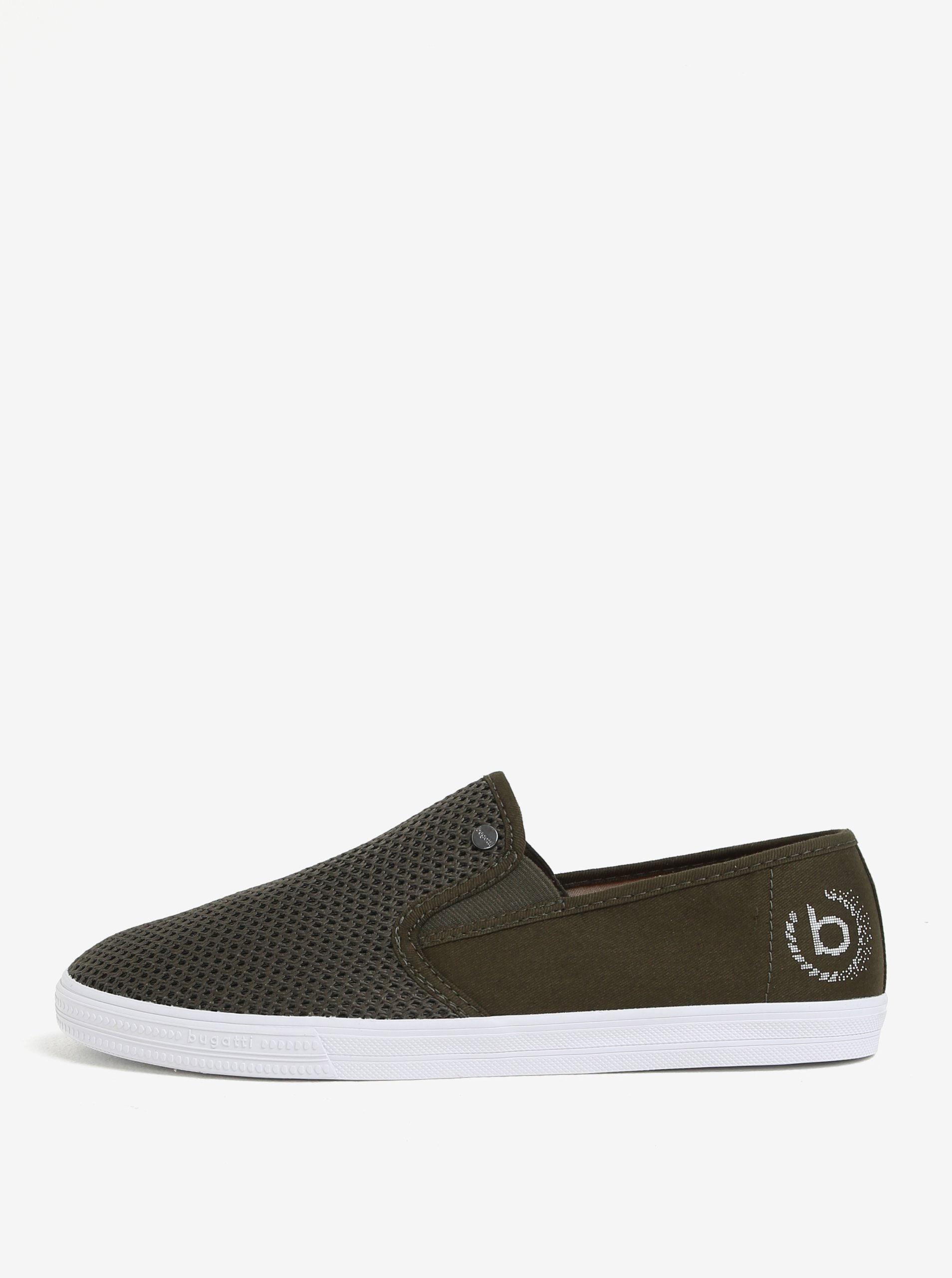 Tmavě zelené pánské slip on tenisky bugatti Warrior