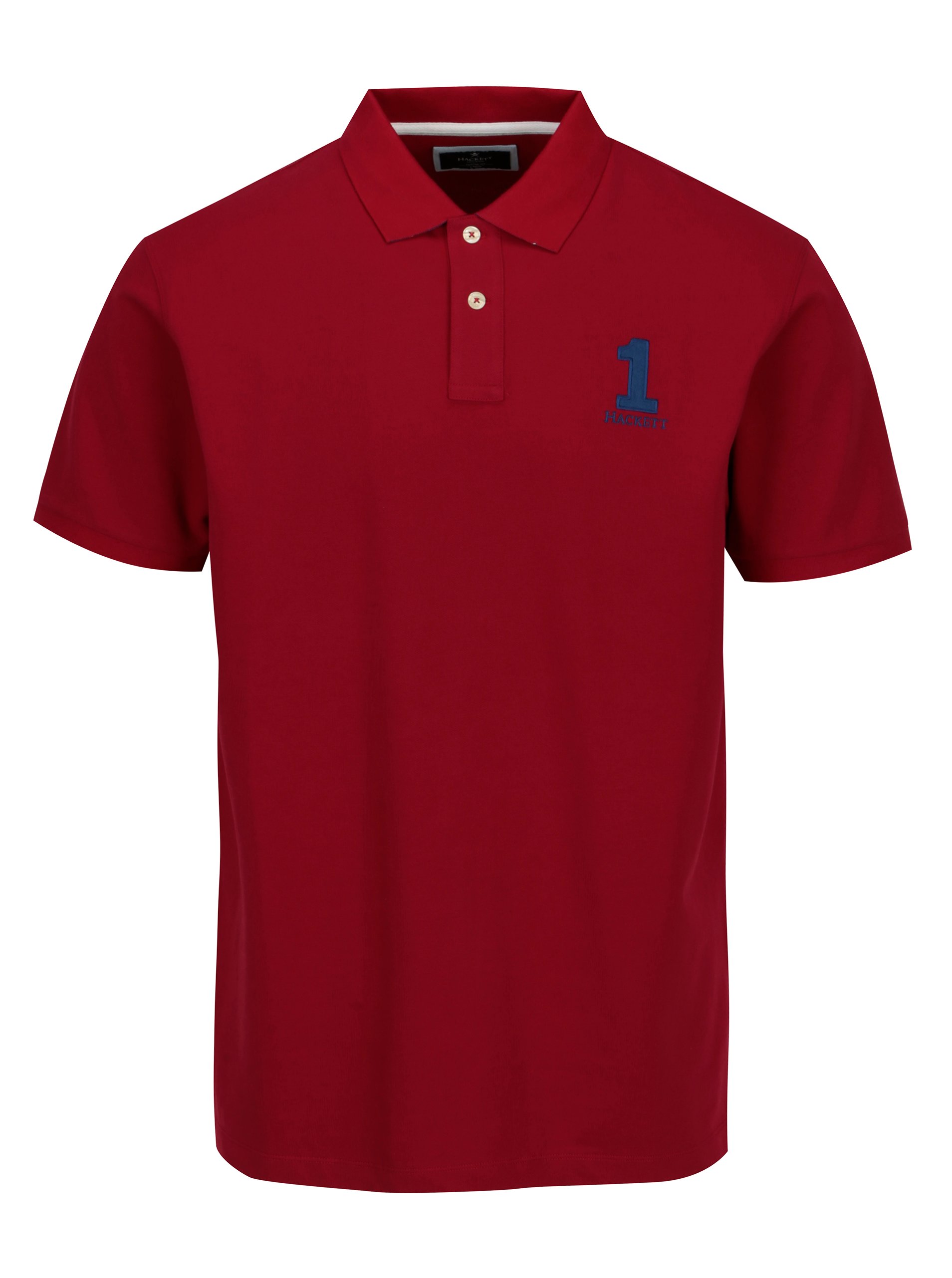 Červené polo tričko s výšivkou Hackett London New Classic