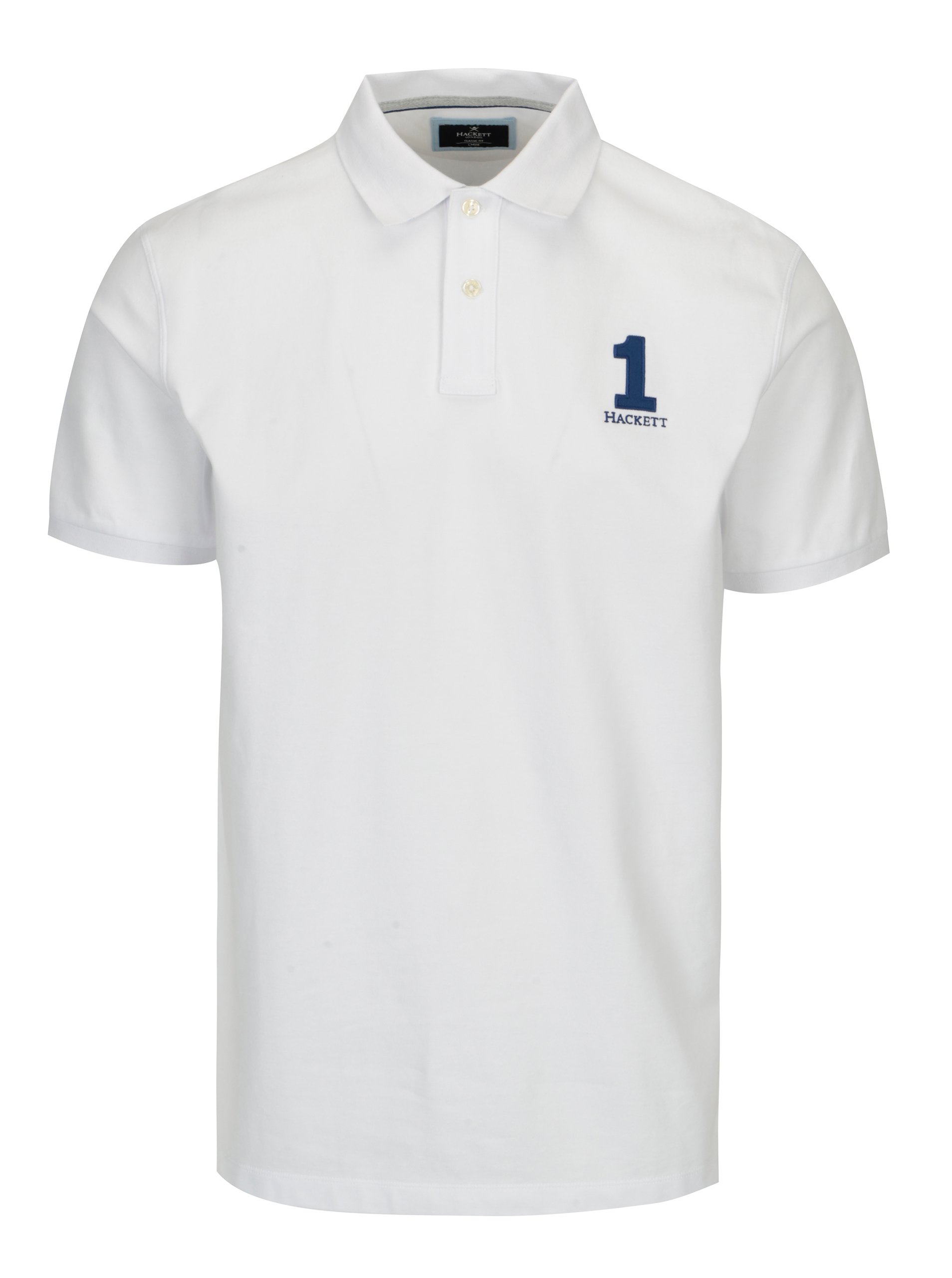 Bílé polo tričko s výšivkou Hackett London New Classic