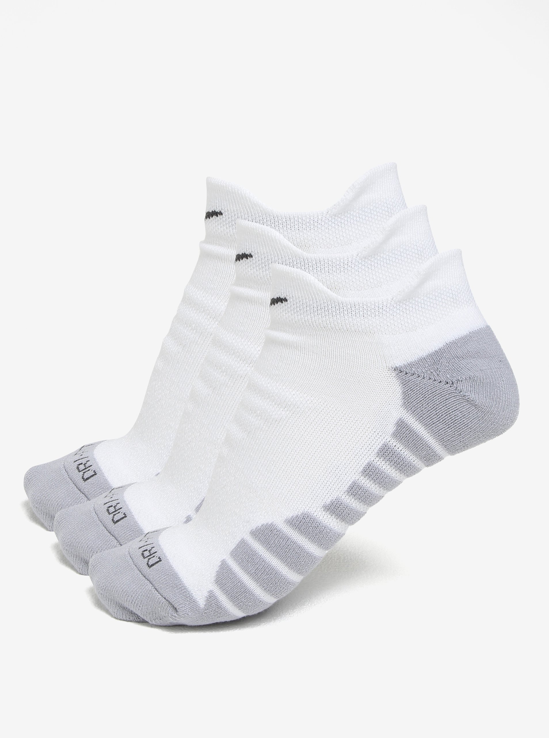 Sada tří párů dámských ponožek v šedo-bílé barvě Nike Dry Cushion Low