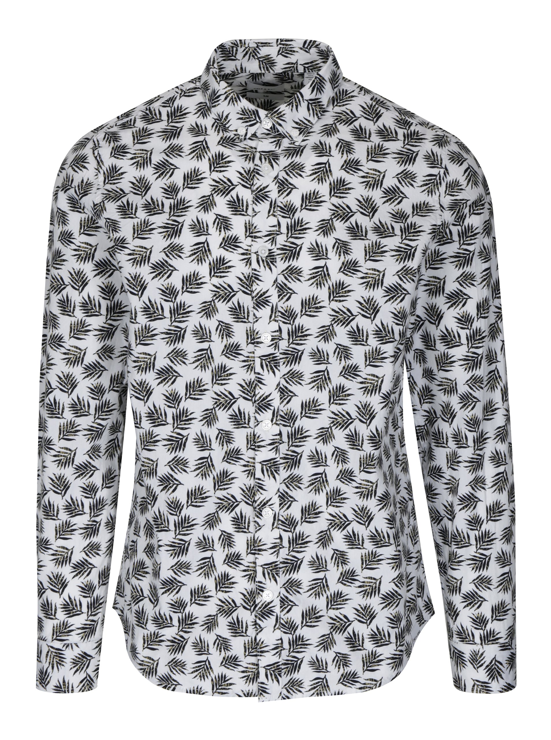Černo-bílá vzorovaná slim fit košile ONLY & SONS Torres