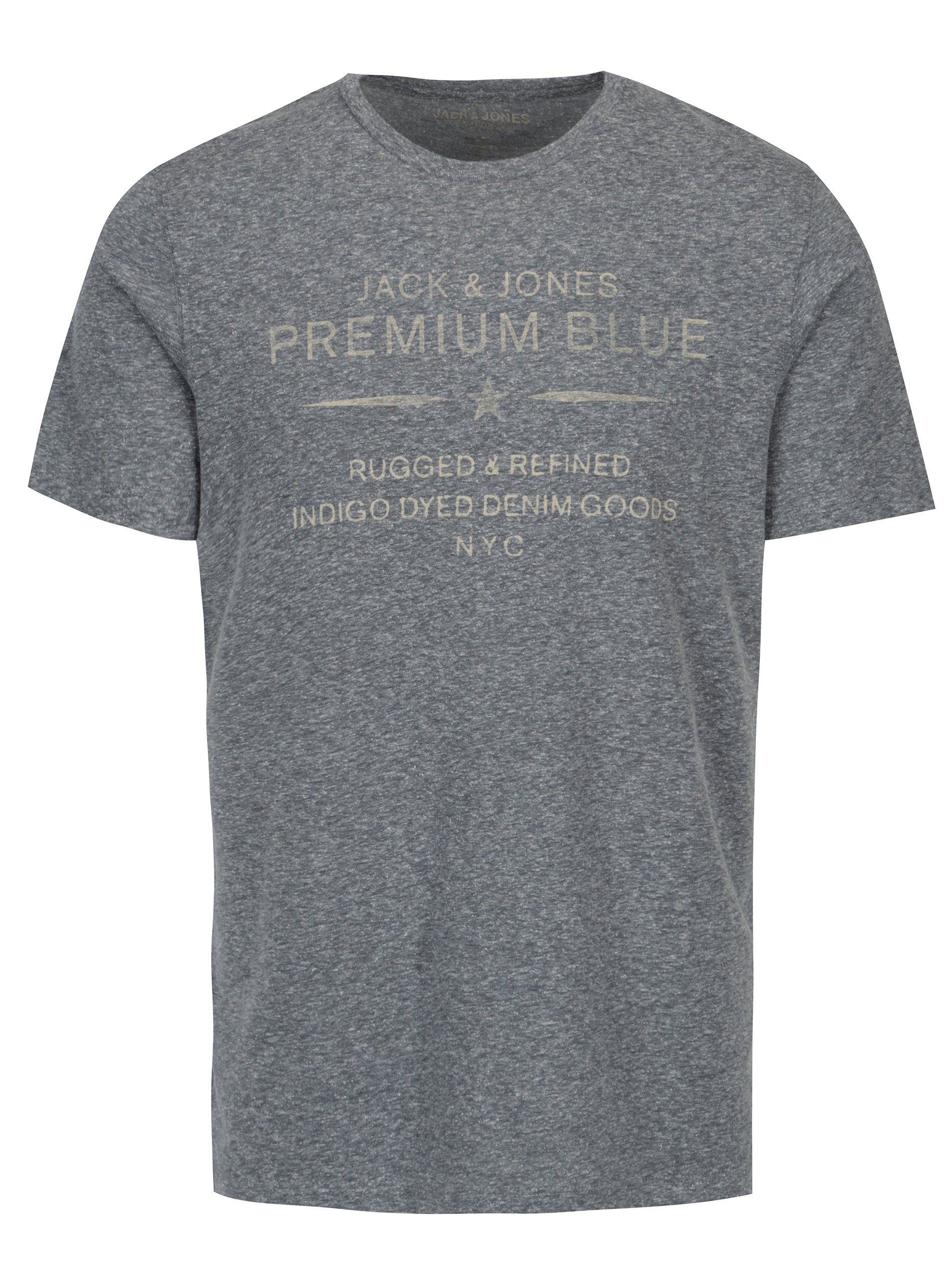 Světle modré žíhané tričko s potiskem Jack & Jones Tokyo