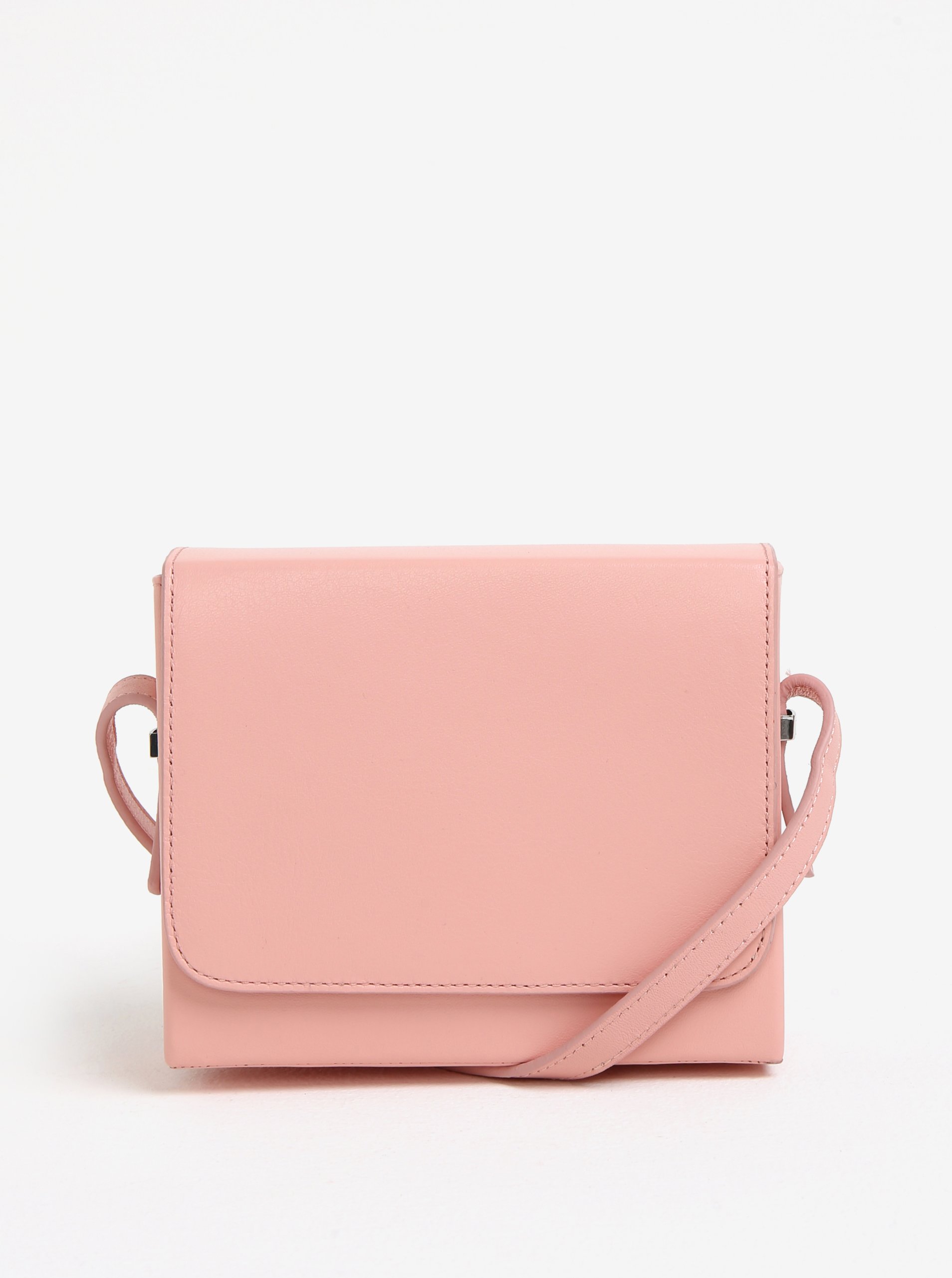 Růžová kožená crossbody kabelka Vagabond Waterloo