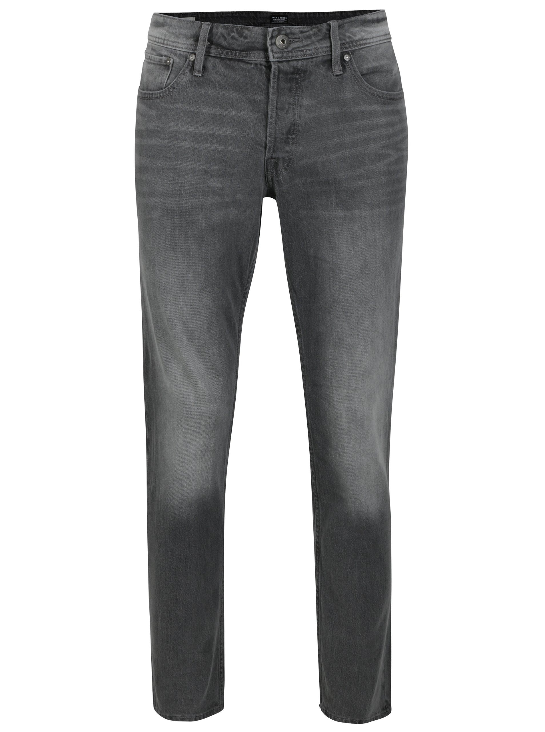 Šedé slim fit džíny s vyšisovaným efektem Jack & Jones Tim