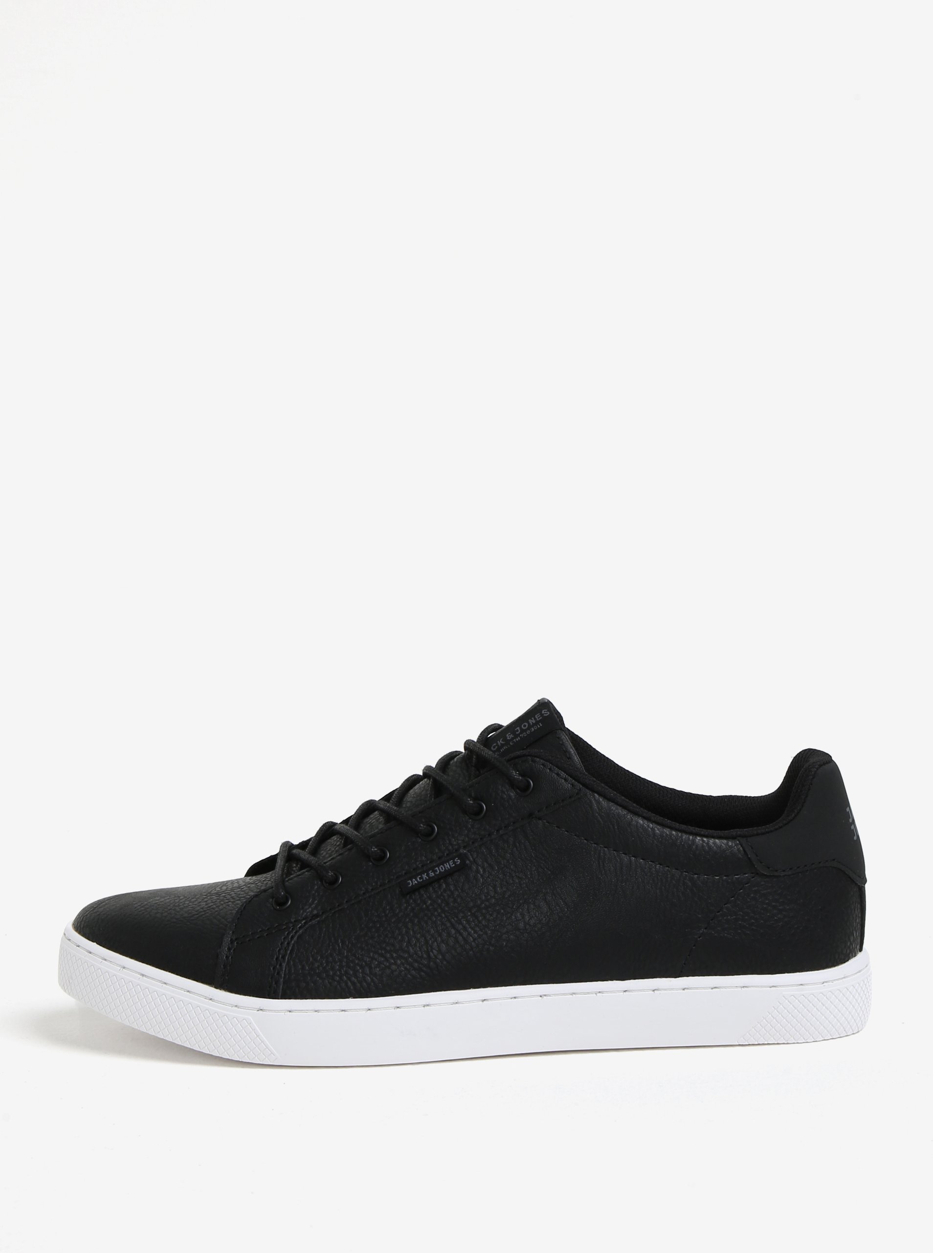 Černé pánské koženkové tenisky Jack & Jones Trent