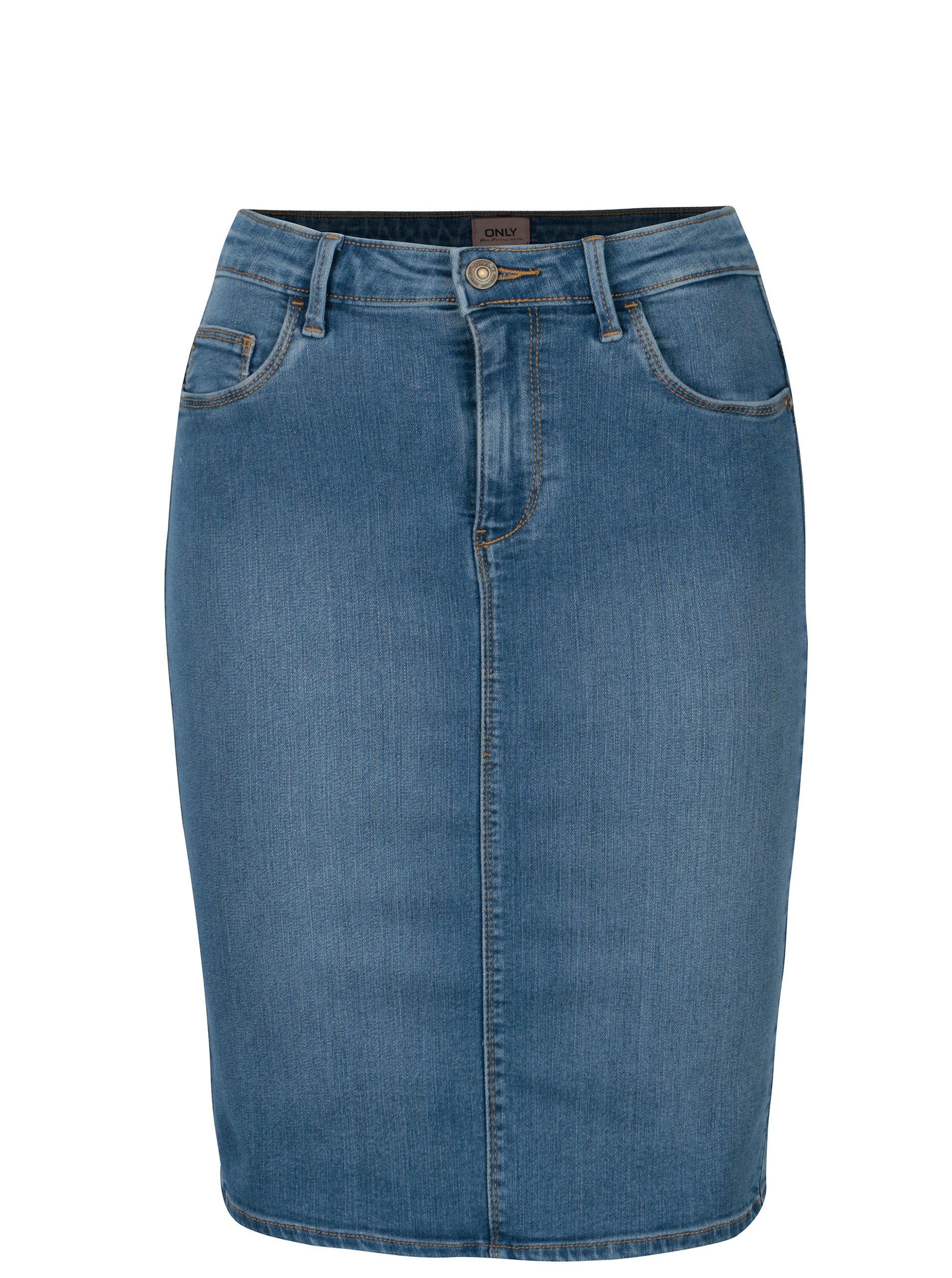 Modrá džínová skinny fit sukně ONLY Rain