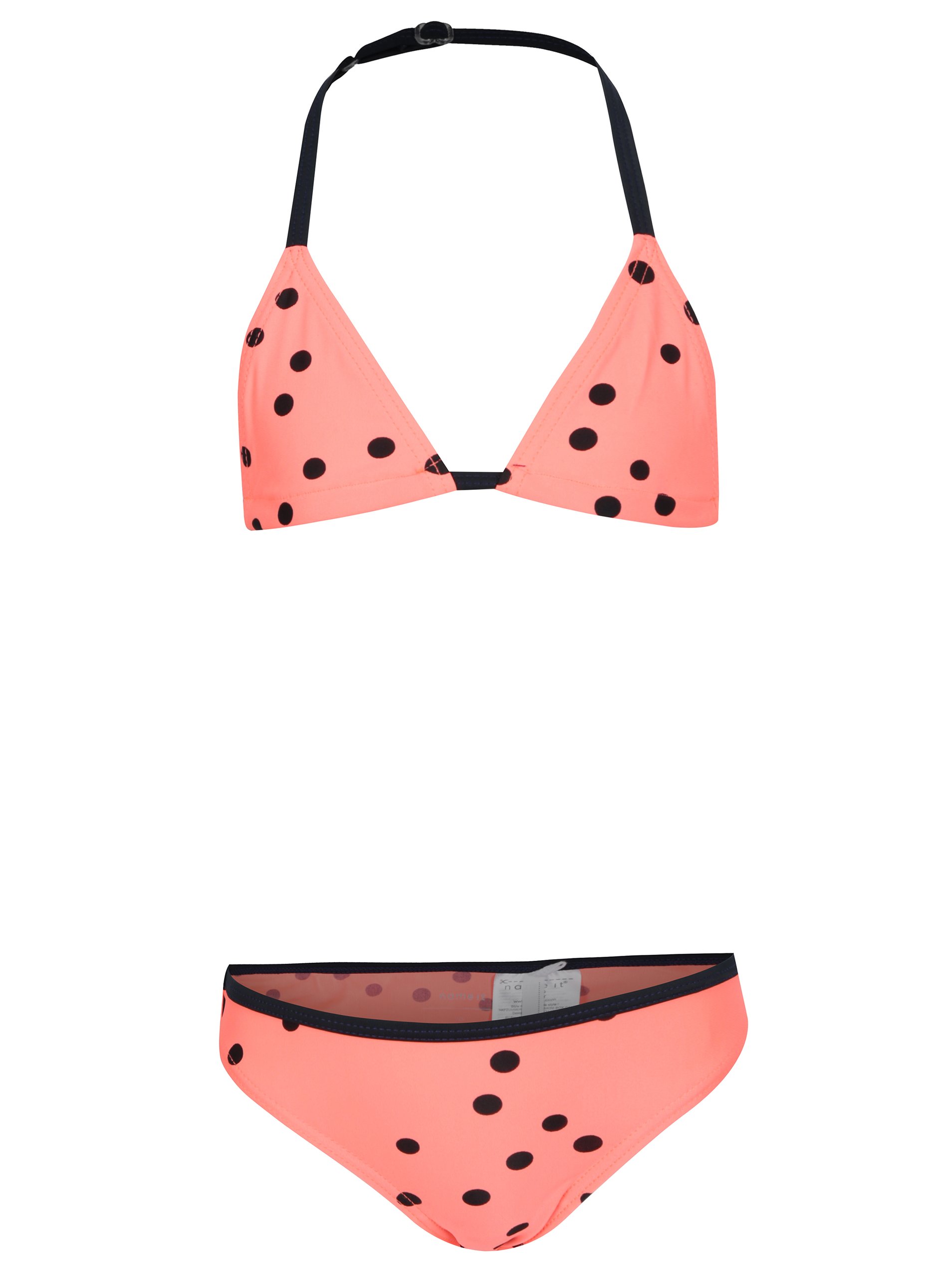 Neonově oranžové holčičí puntíkované bikiny name it Zummer