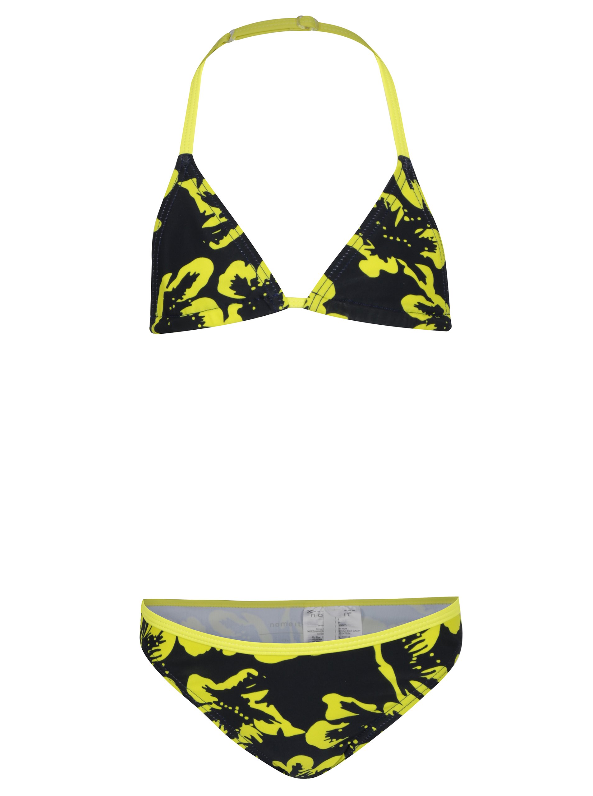 Žluto-černé holčičí květované bikiny name it Zummer