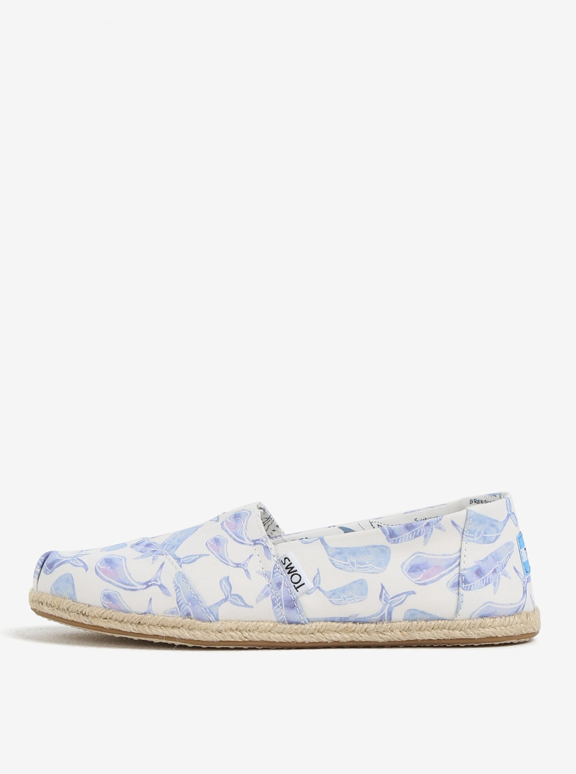 Modro-krémové dámské espadrilky s motivem velryb TOMS