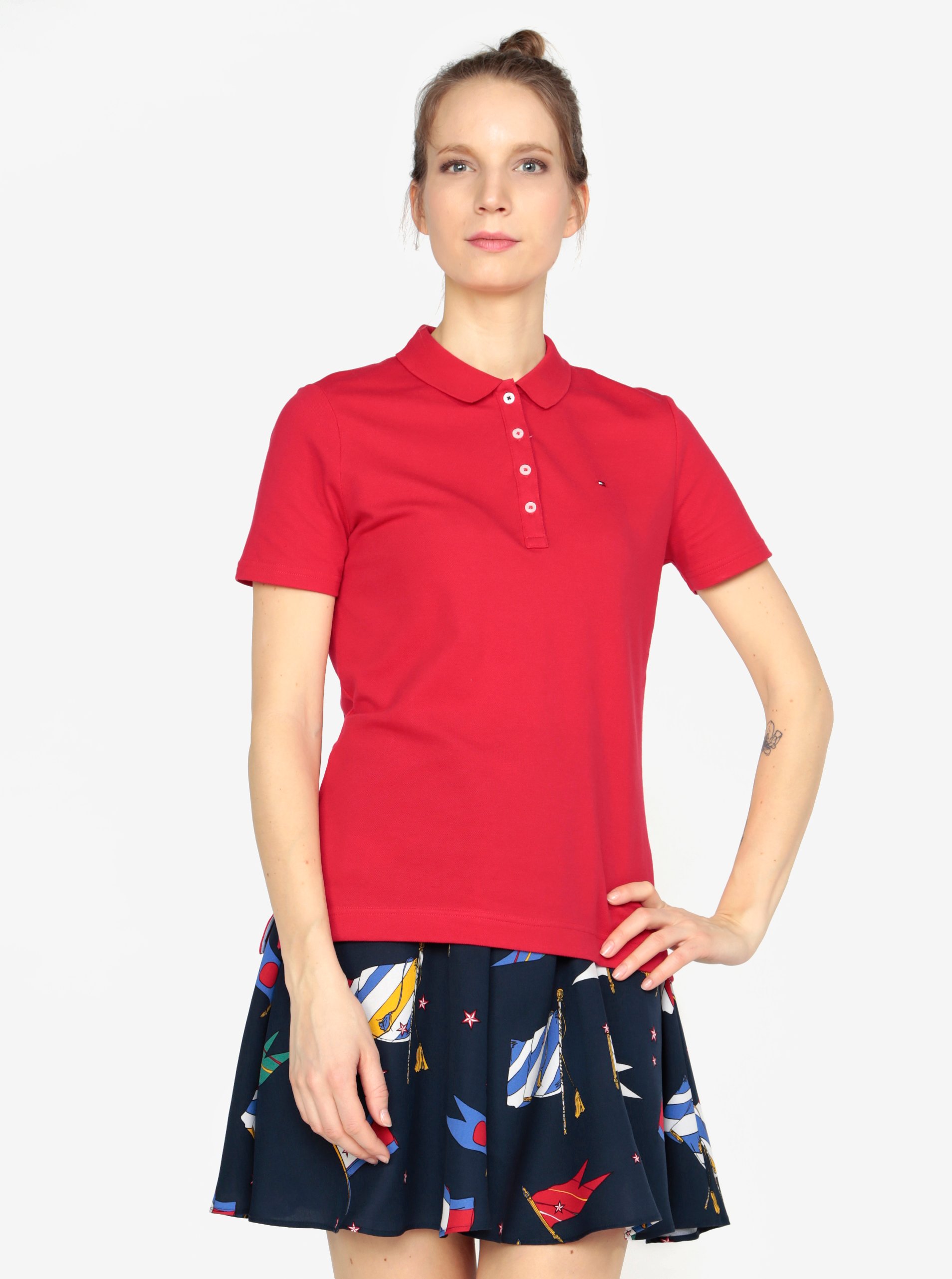 Tmavě červené polo tričko Tommy Hilfiger