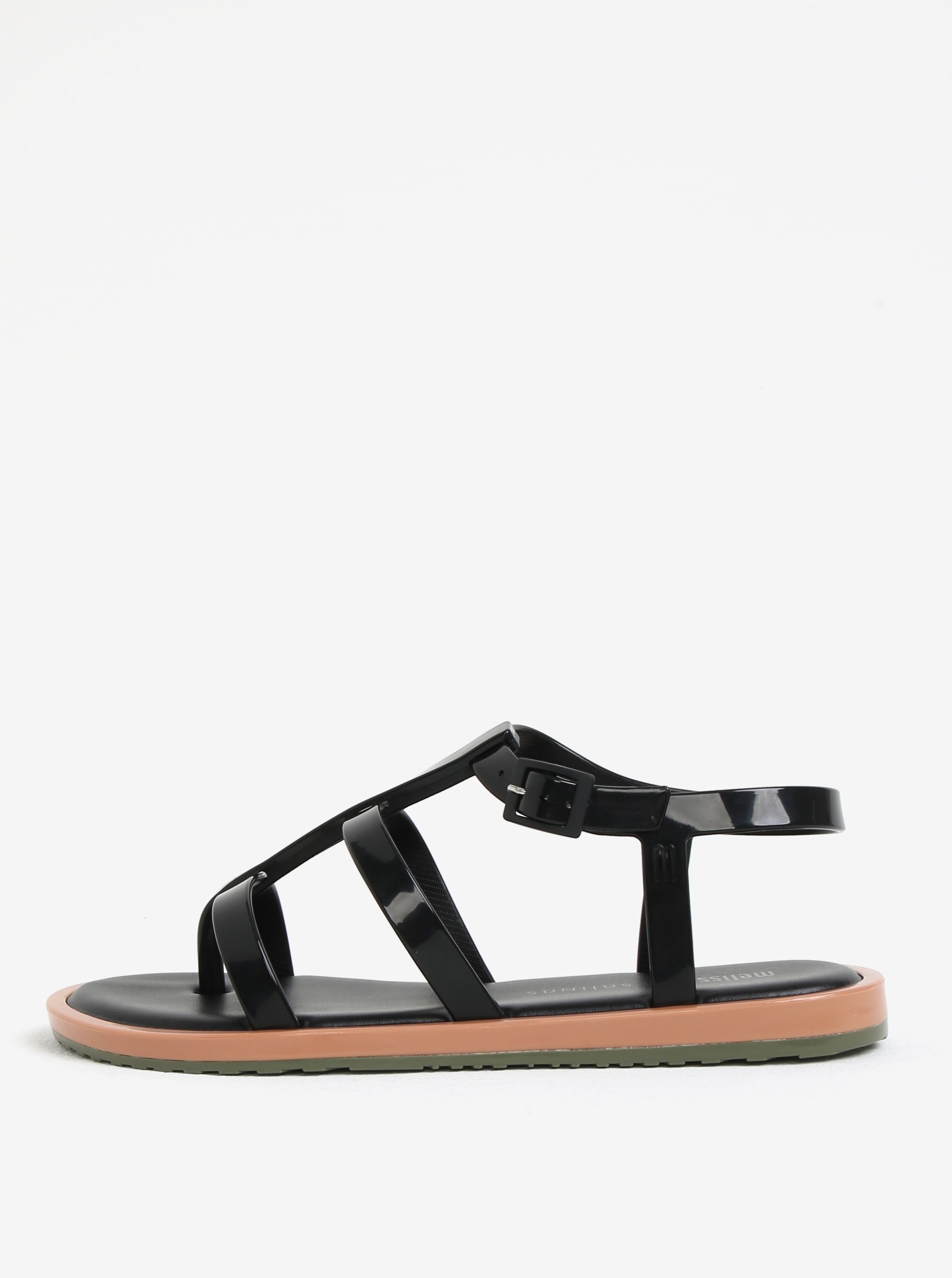 Černé páskové sandály Melissa Caribe Verao