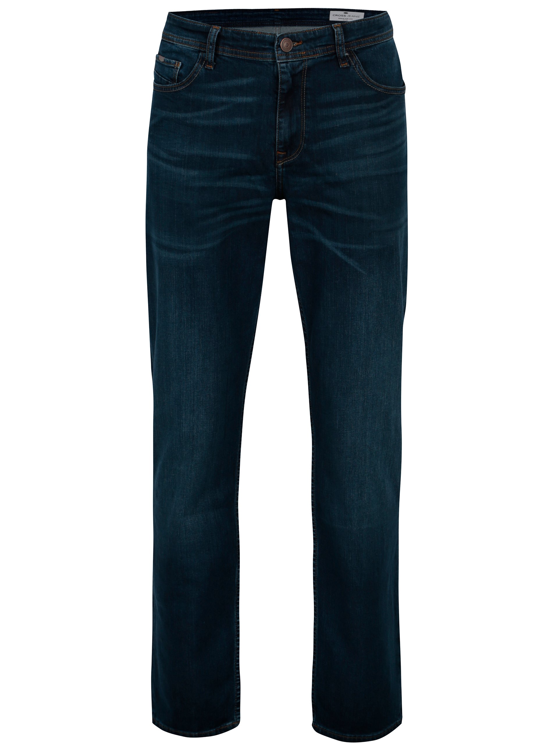 Tmavě modré pánské straight džíny Cross Jeans
