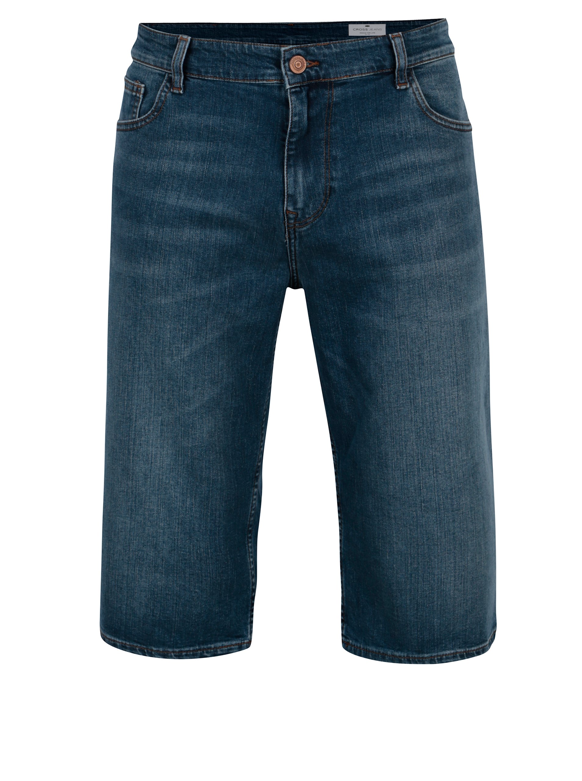 Modré pánské regular džínové kraťasy Cross Jeans