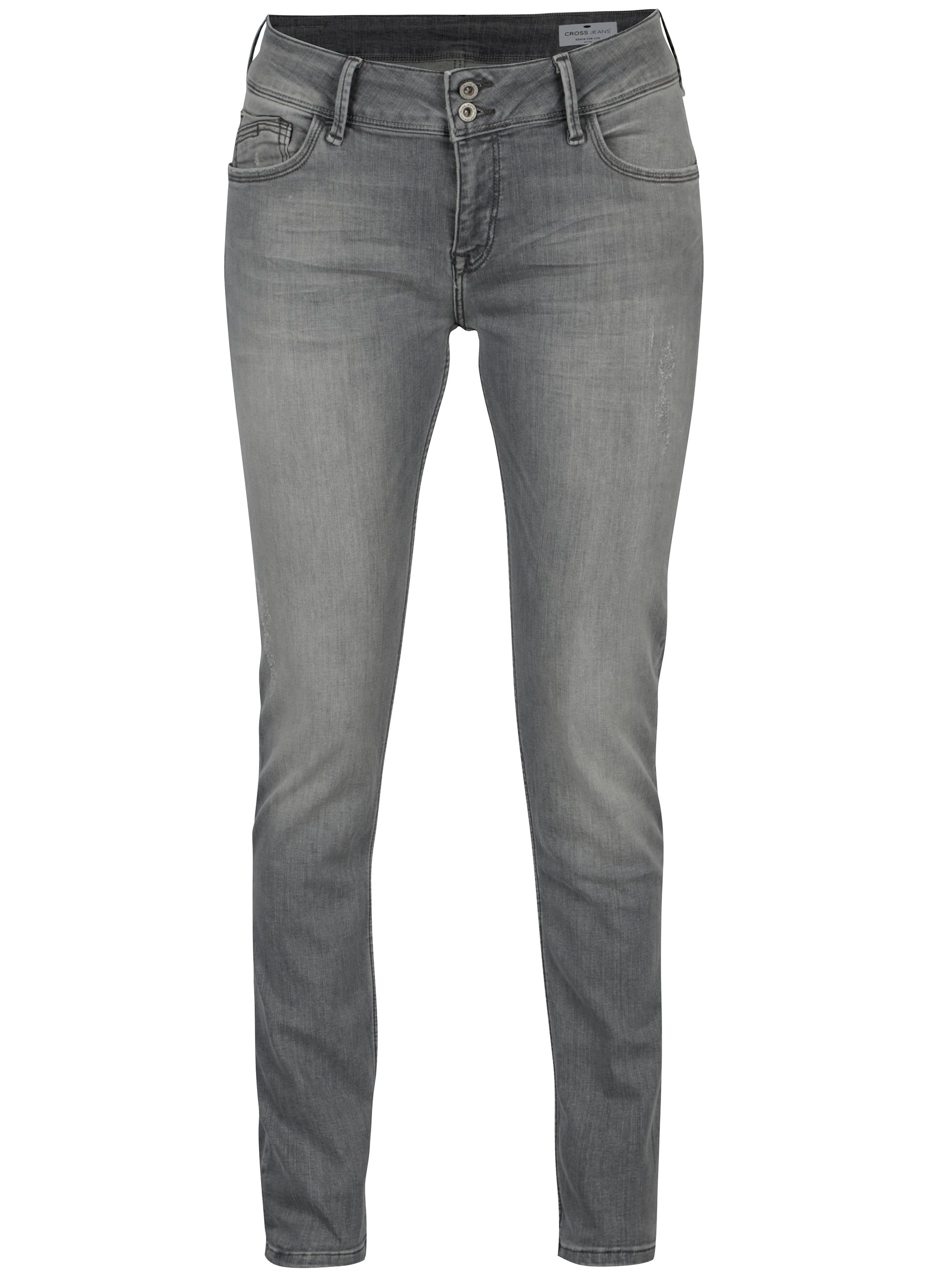 Šedé dámské skinny džíny Cross Jeans