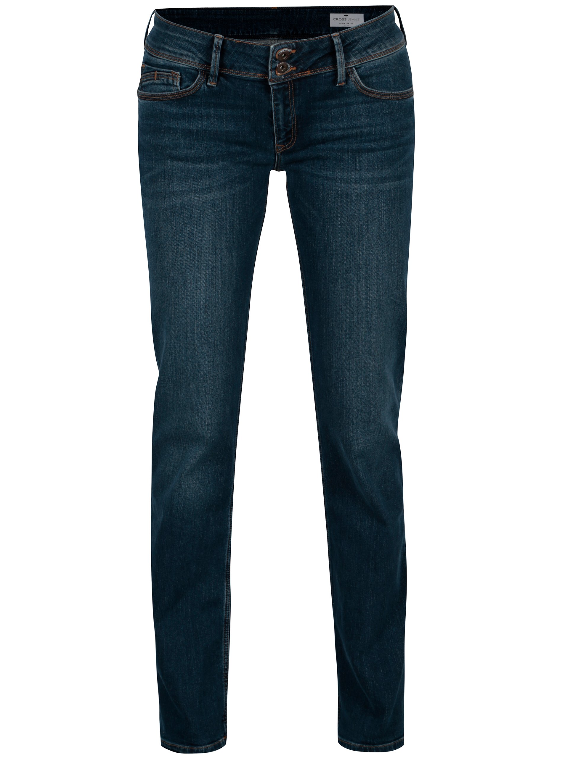 Tmavě modré dámské slim fit džíny s nízkým pasem Cross Jeans