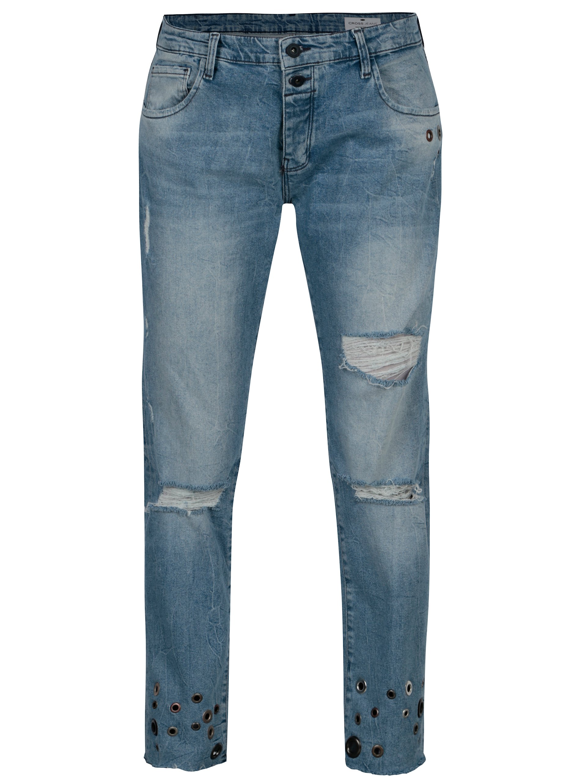 Modré dámské boyfriend džíny Cross Jeans