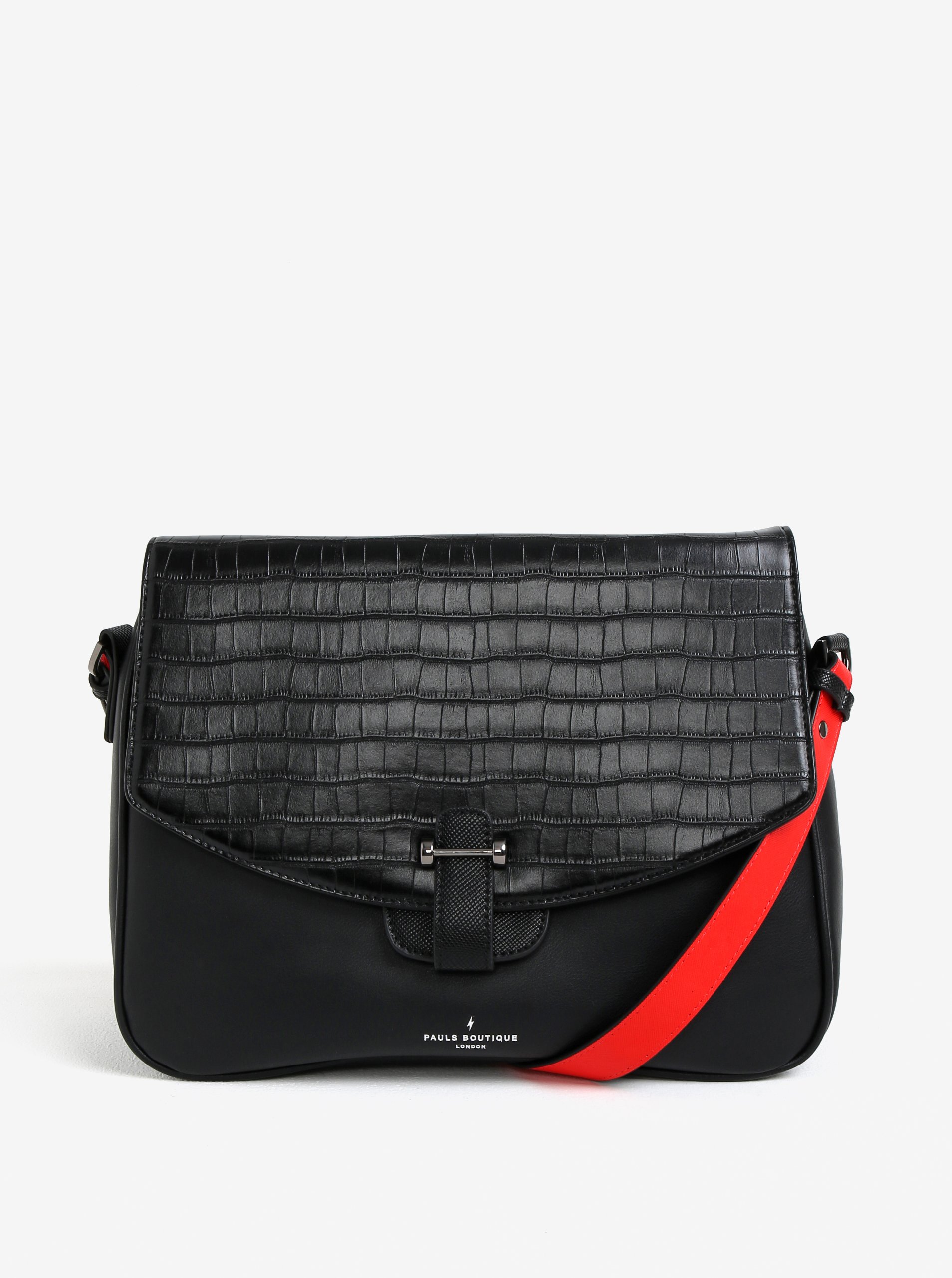 Černá kabelka přes rameno s ozdobnou klopou Paul´s Boutique Gillian
