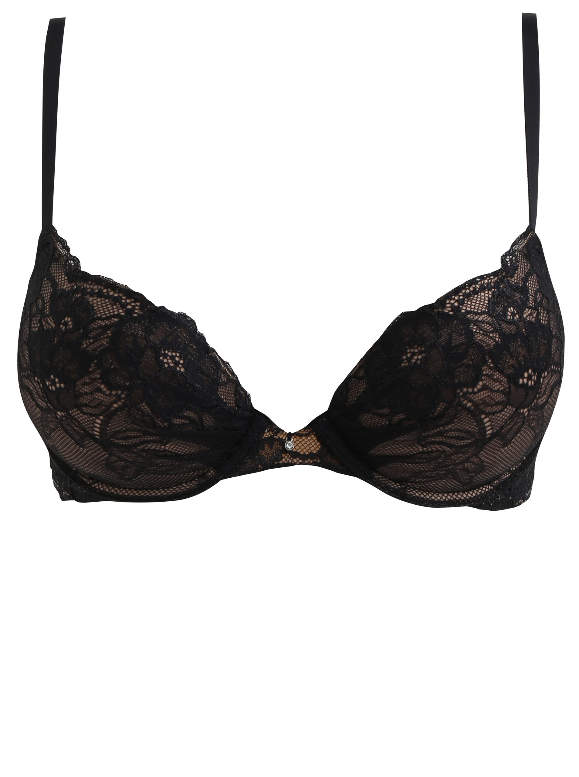 Černá krajková push-up podprsenka Maidenform