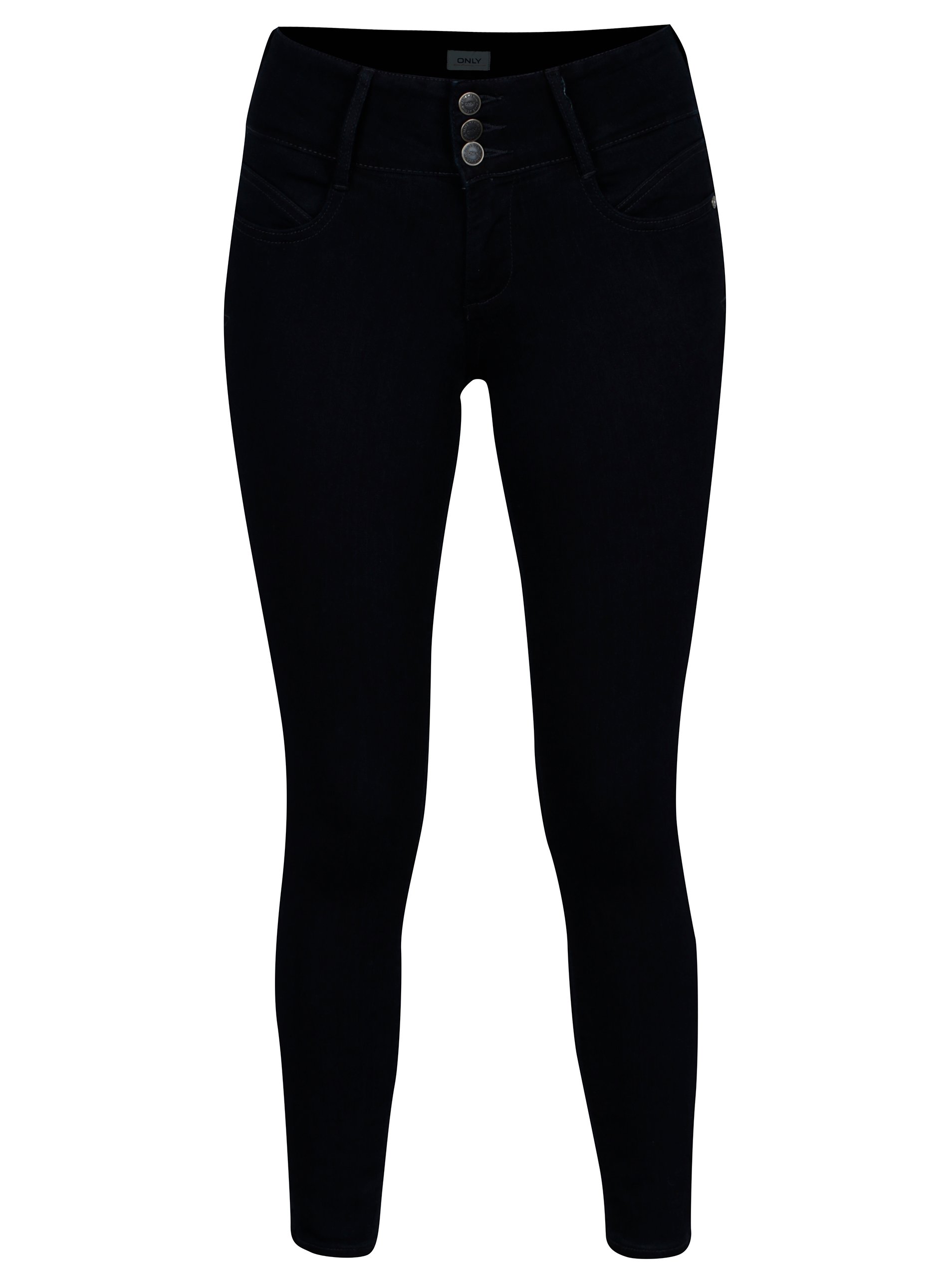 Tmavě modré zkrácené skinny džíny ONLY Anna