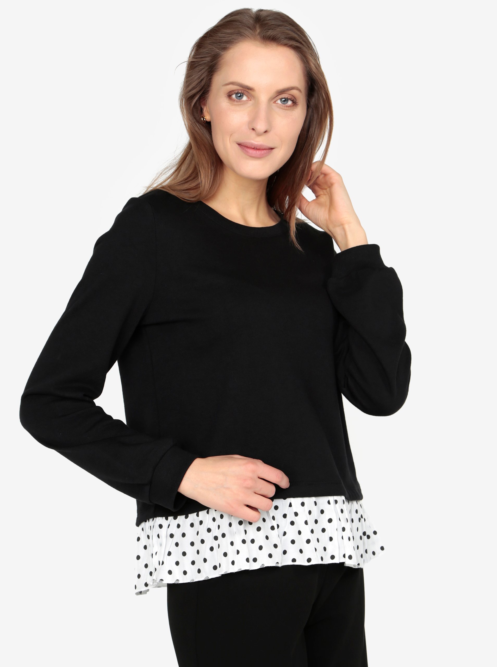 Černá lehká mikina s všitým lemem VERO MODA Linit
