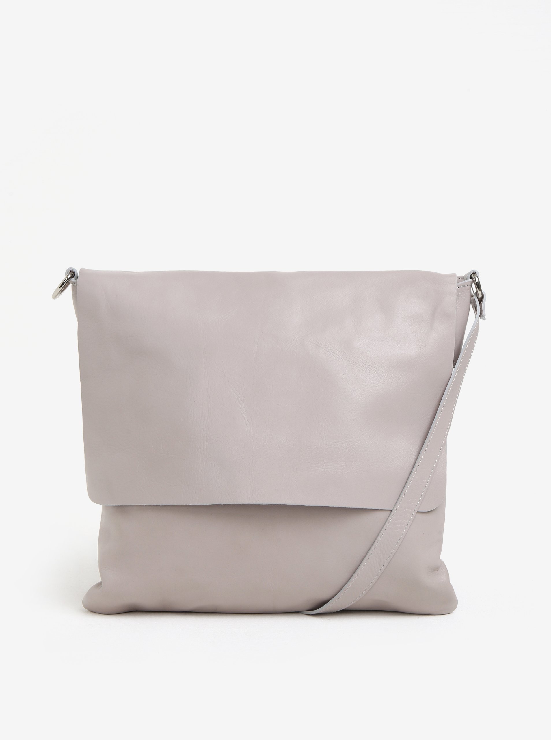 Světle šedá dámská kožená crossbody kabelka KARA