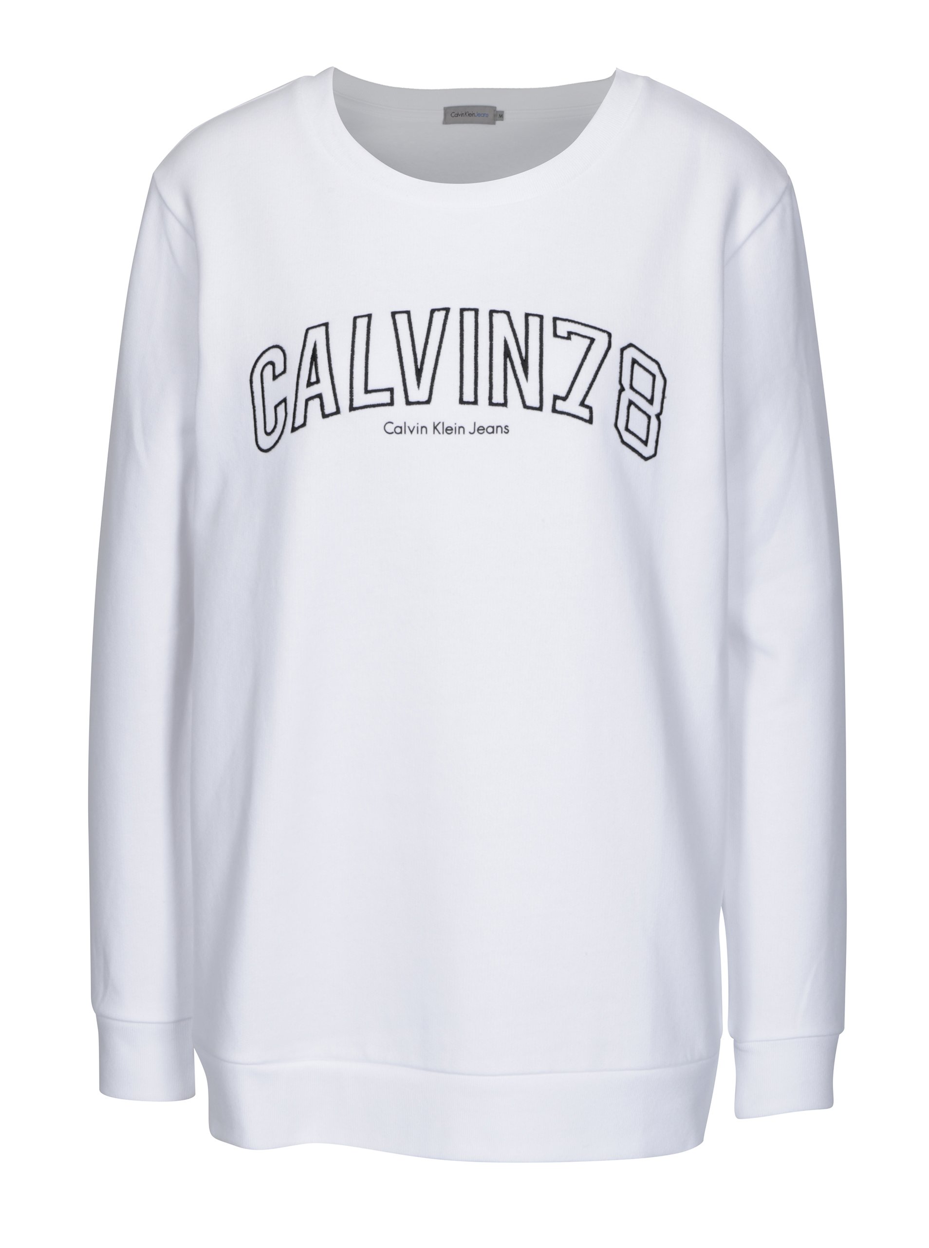 Bílá dámská mikina s výšivkou Calvin Klein Jeans Core