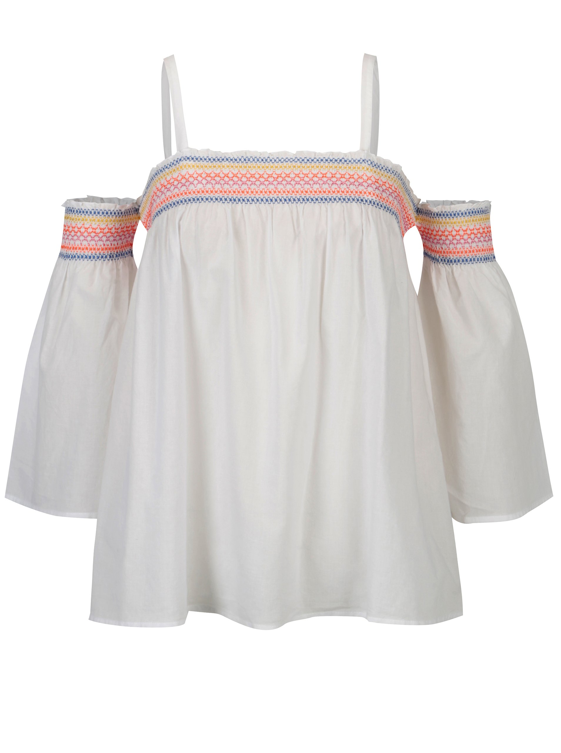 Bílá volná halenka s odhalenými rameny Dorothy Perkins