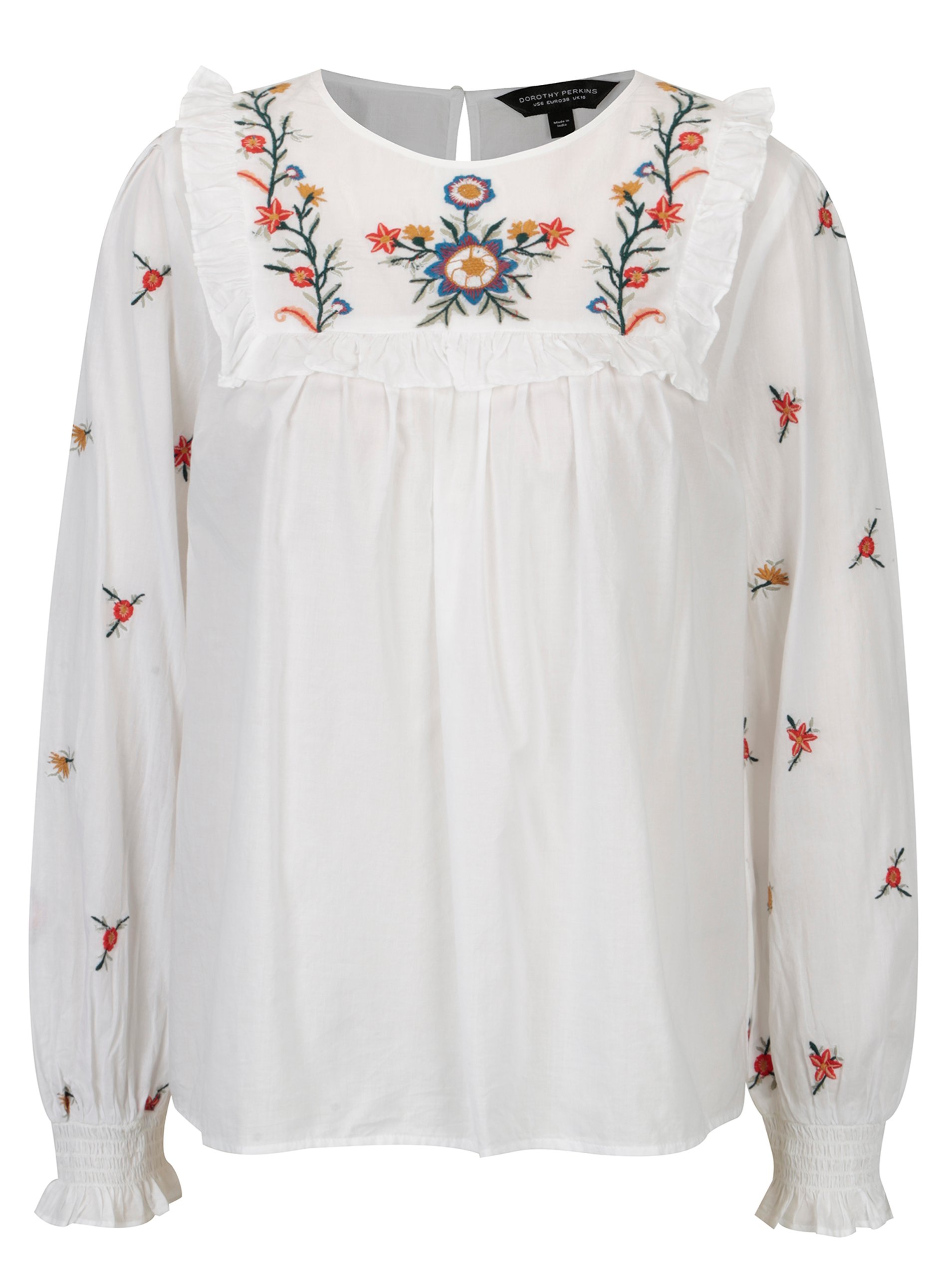Bílá halenka s výšivkami Dorothy Perkins