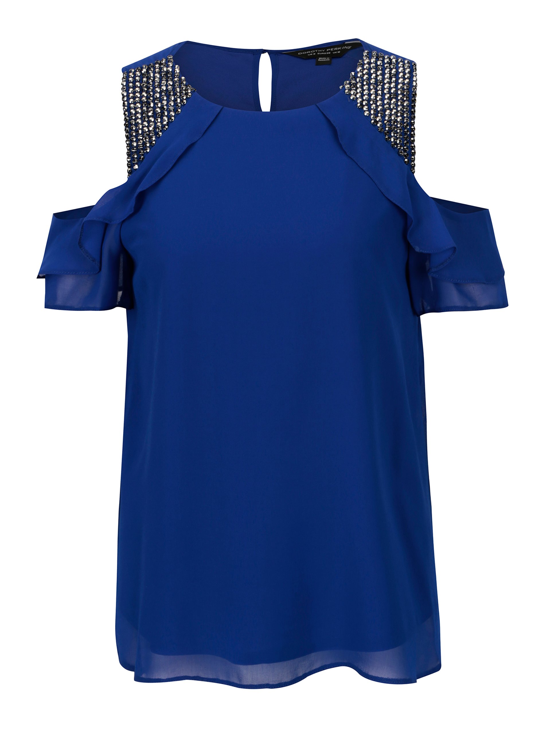 Modrá halenka s průstřihy na ramenou Dorothy Perkins