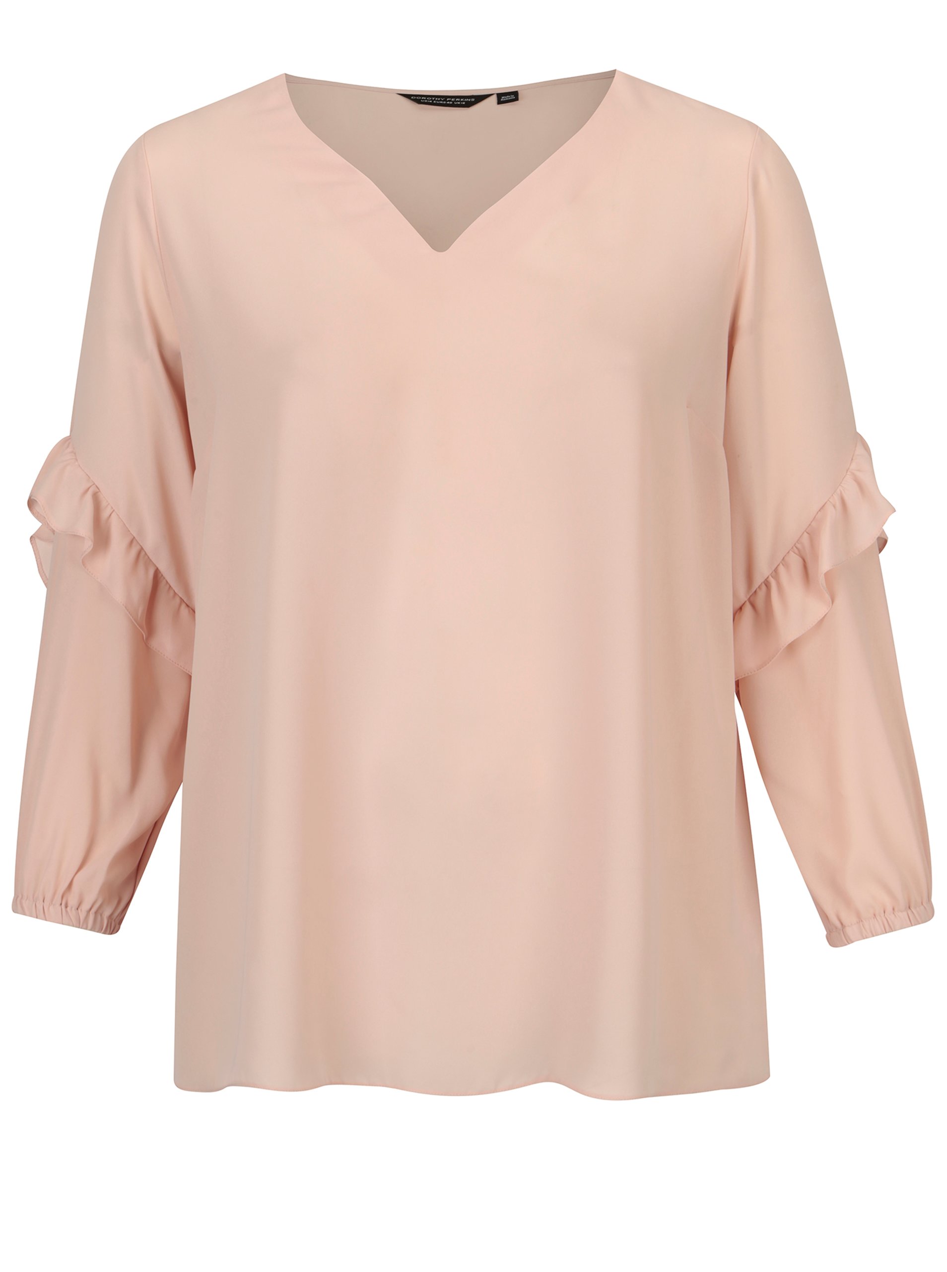 Starorůžová volná halenka s volány Dorothy Perkins Curve