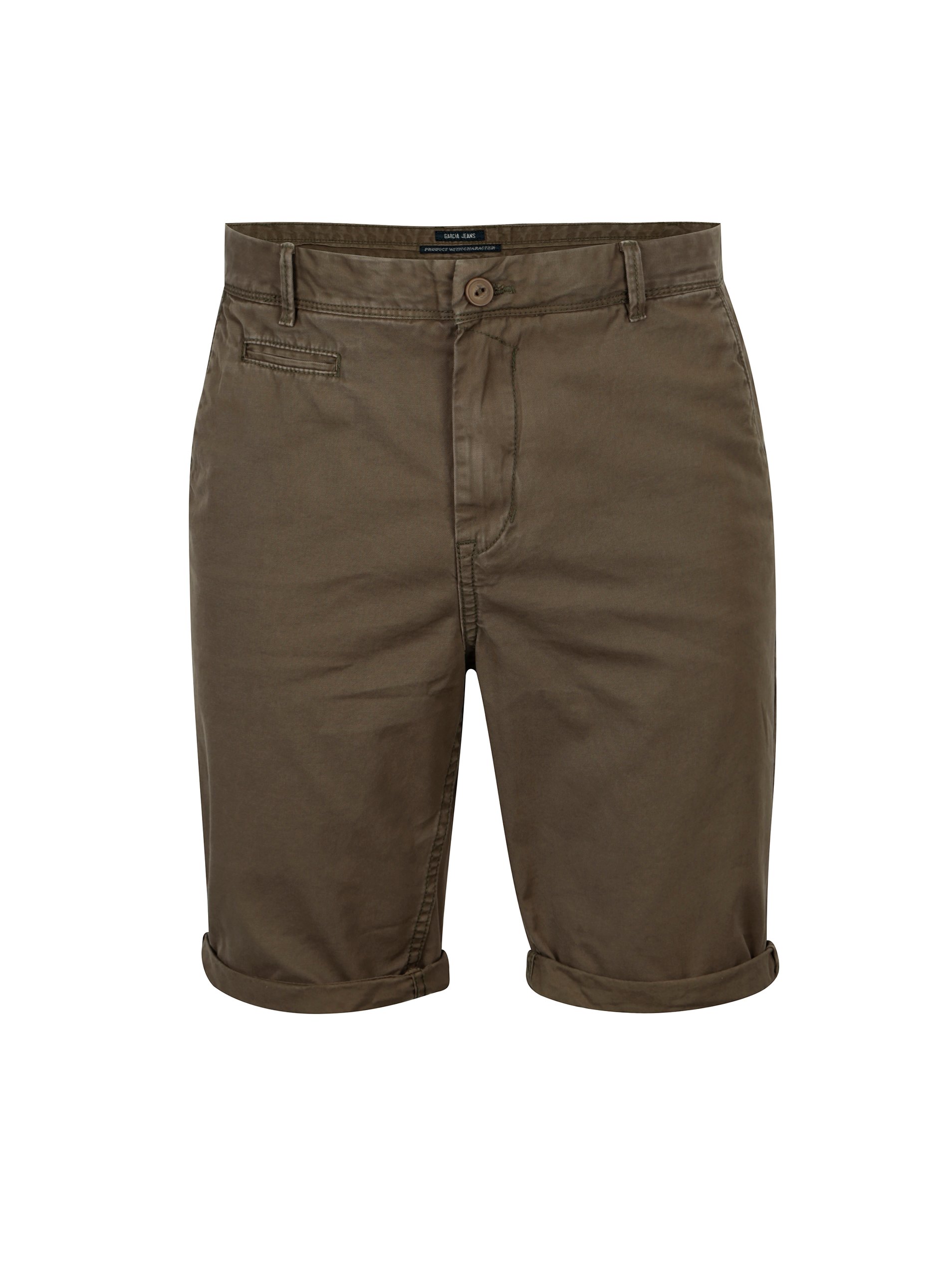Khaki pánské slim fit chino kraťasy Garcia Jeans Santo