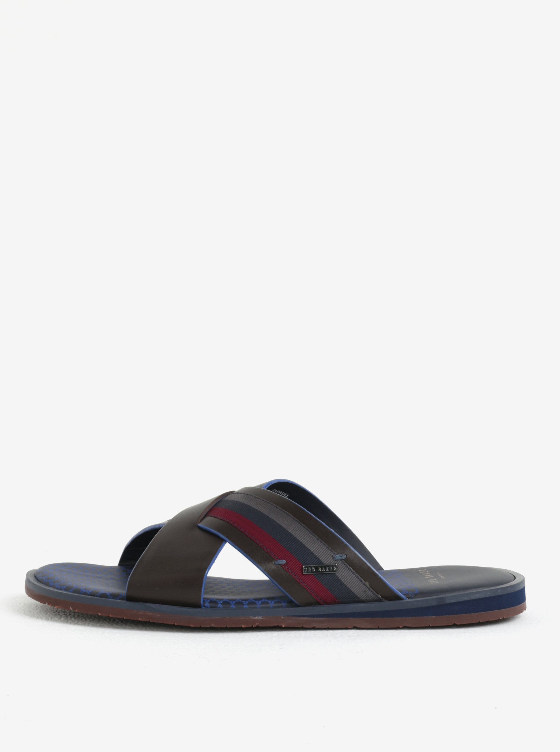Tmavě hnědé pánské kožené pantofle Ted Baker Farrull