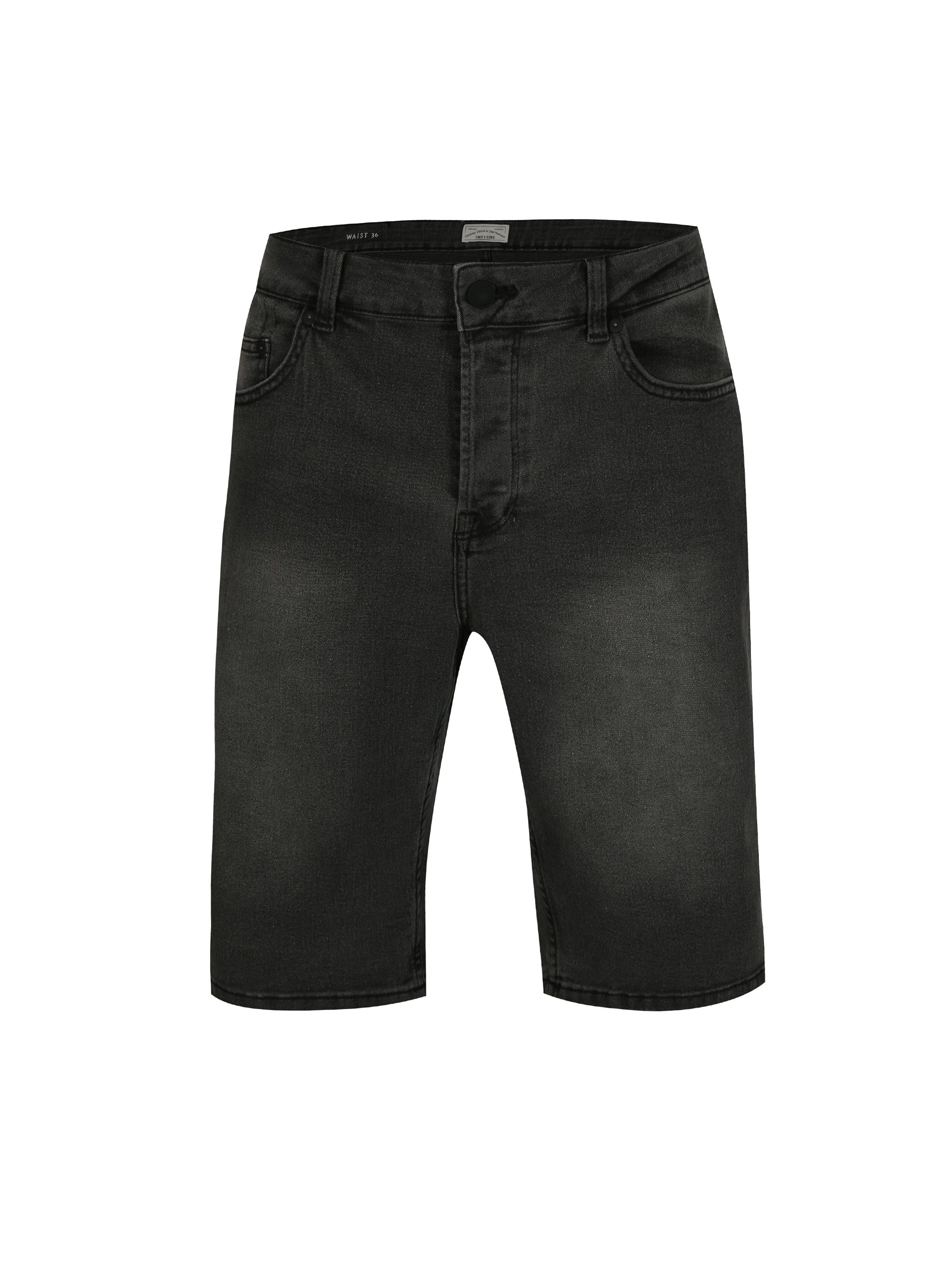 Tmavě šedé džínové kraťasy ONLY & SONS Ply
