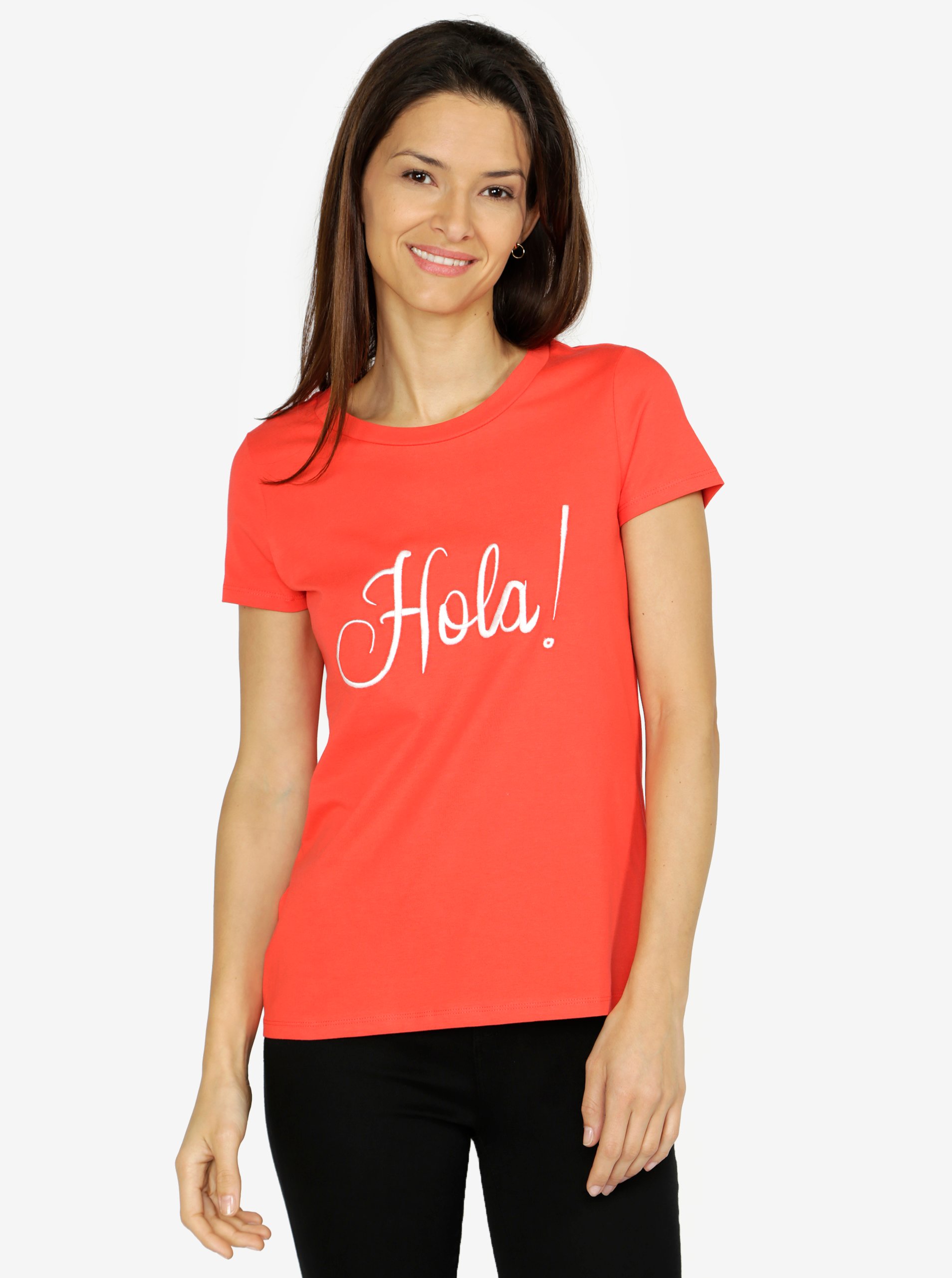 Červené tričko s výšivkou VERO MODA Lola