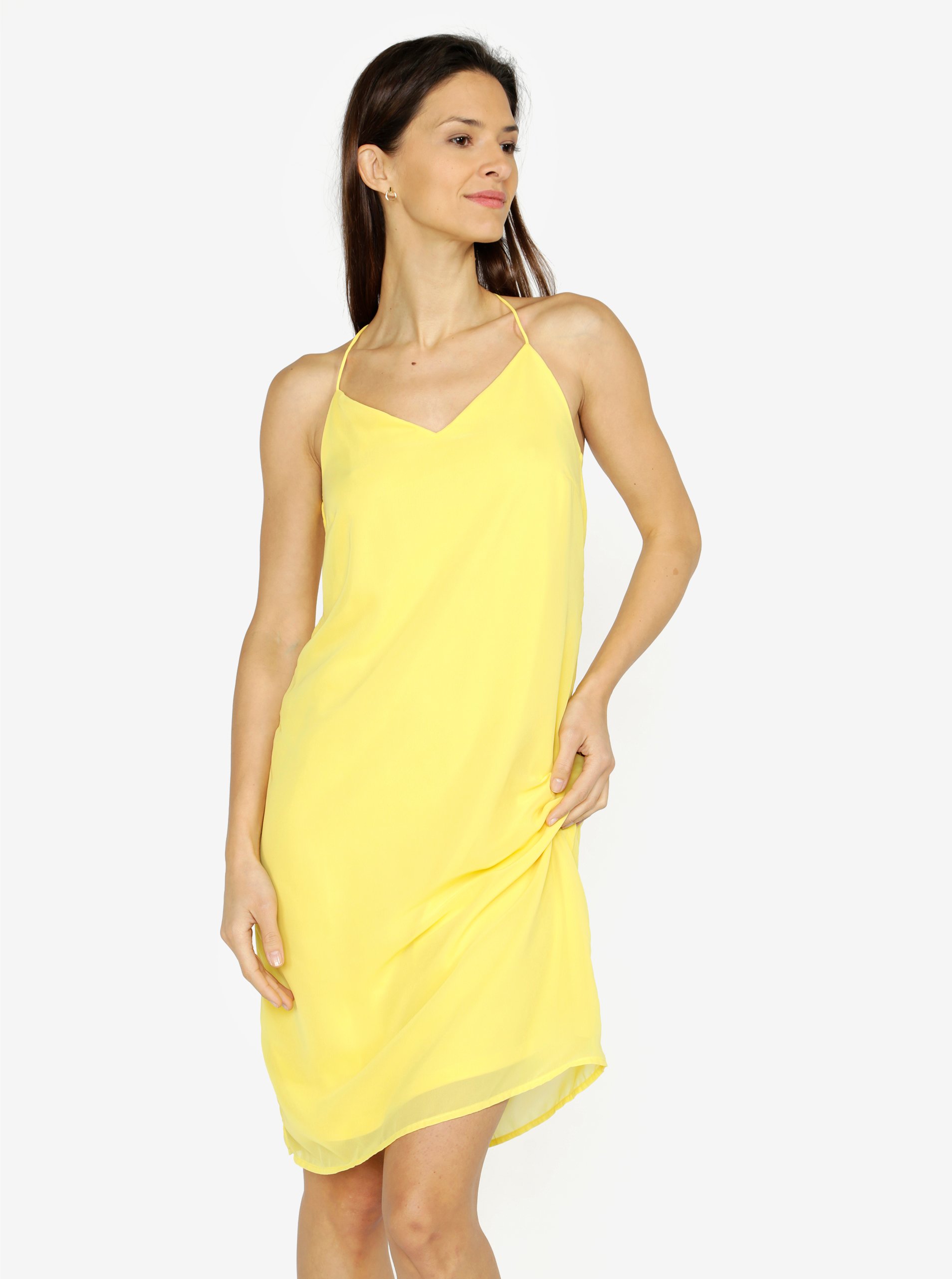 Žluté šaty na ramínka VERO MODA Diana