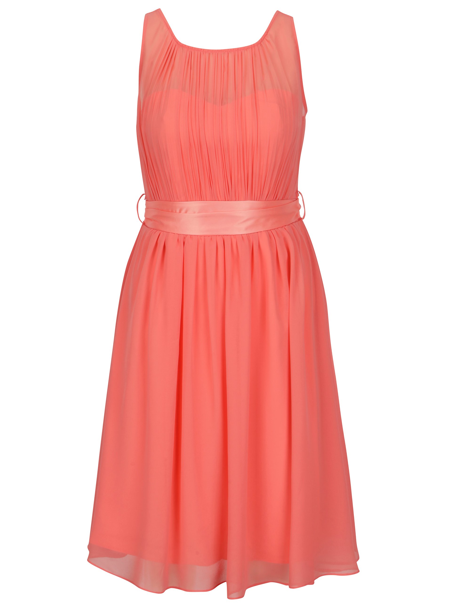 Růžové šaty se stuhou v pase Dorothy Perkins