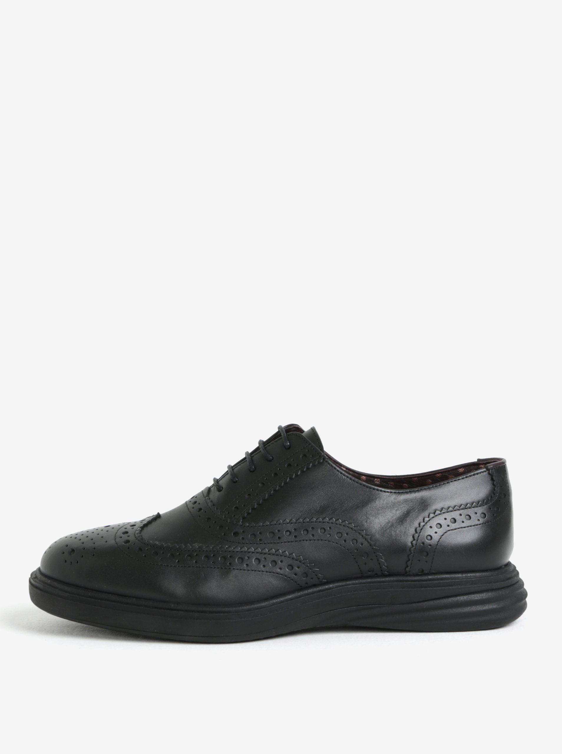 Černé pánské kožené brogue polobotky London Brogues Geoffery Derby