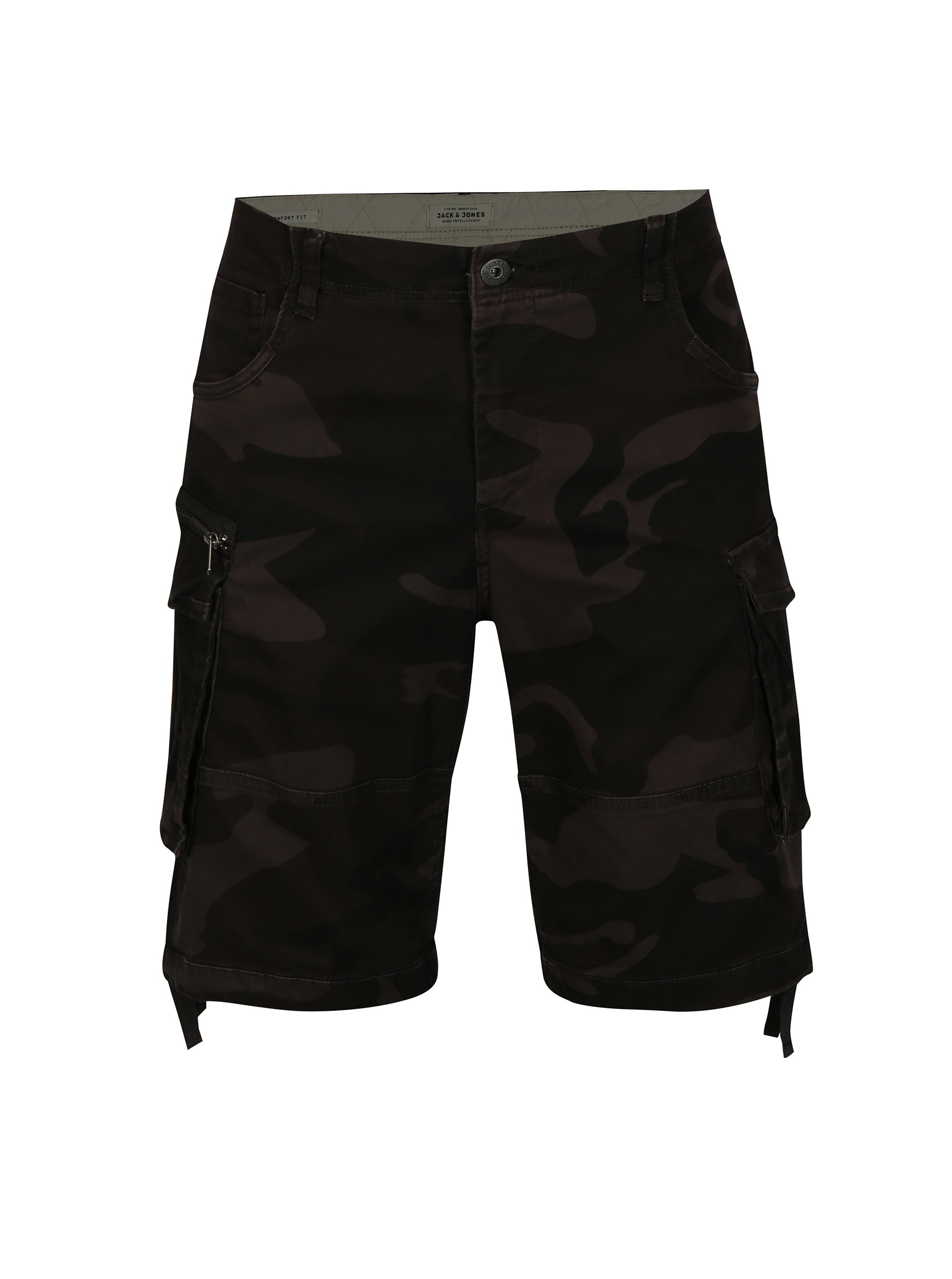 Tmavě šedé maskáčové kraťasy Jack & Jones Chop