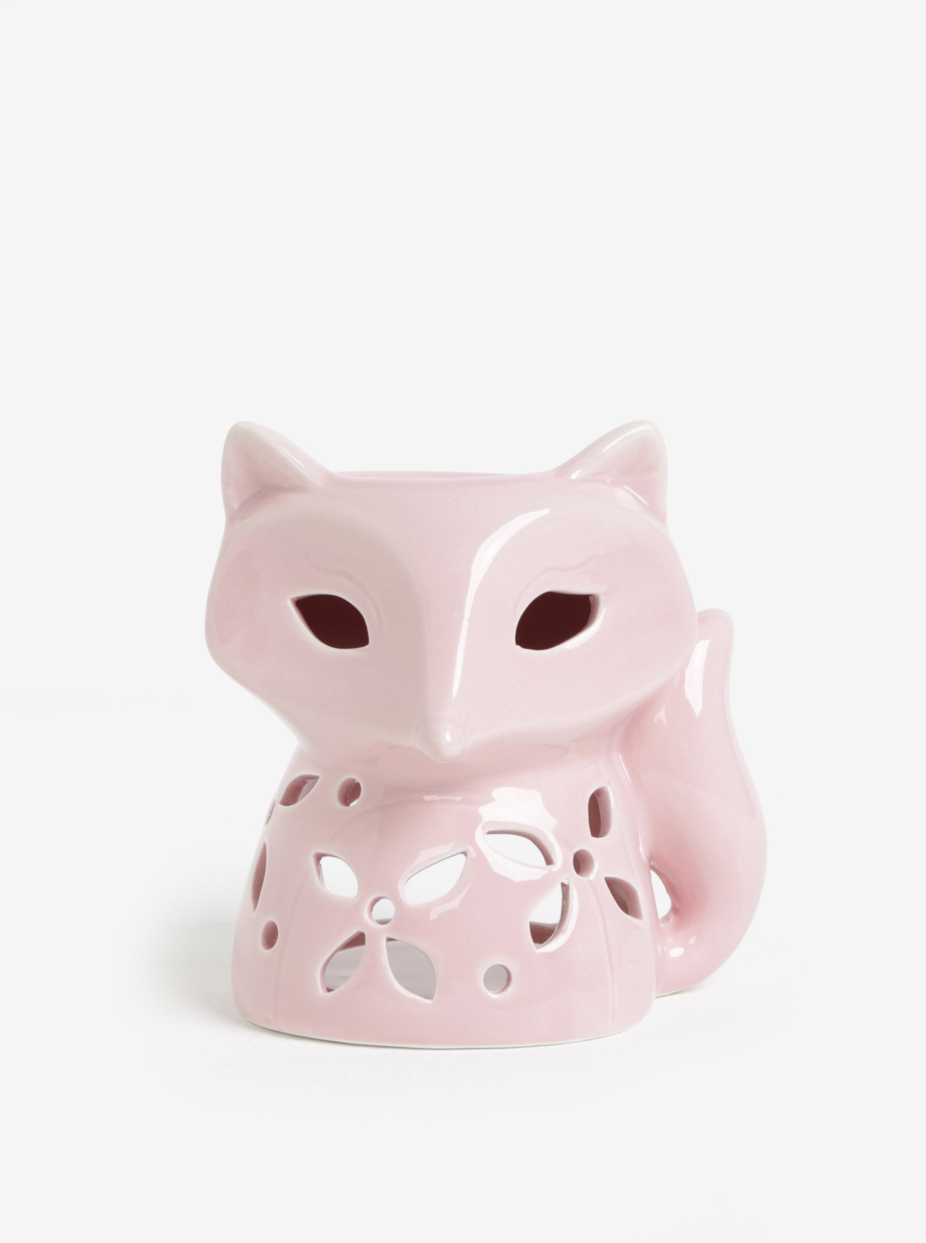 Světle růžová aromalampa ve tvaru lišky Dakls