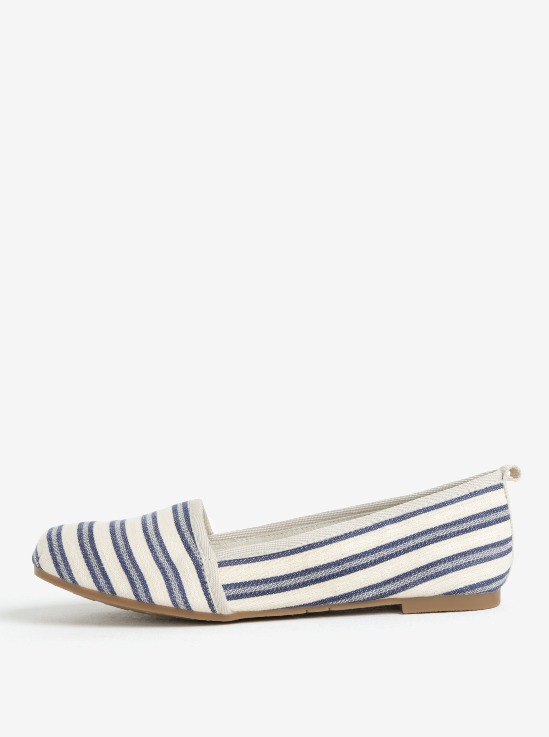 Modro-krémové pruhované slip on Tamaris