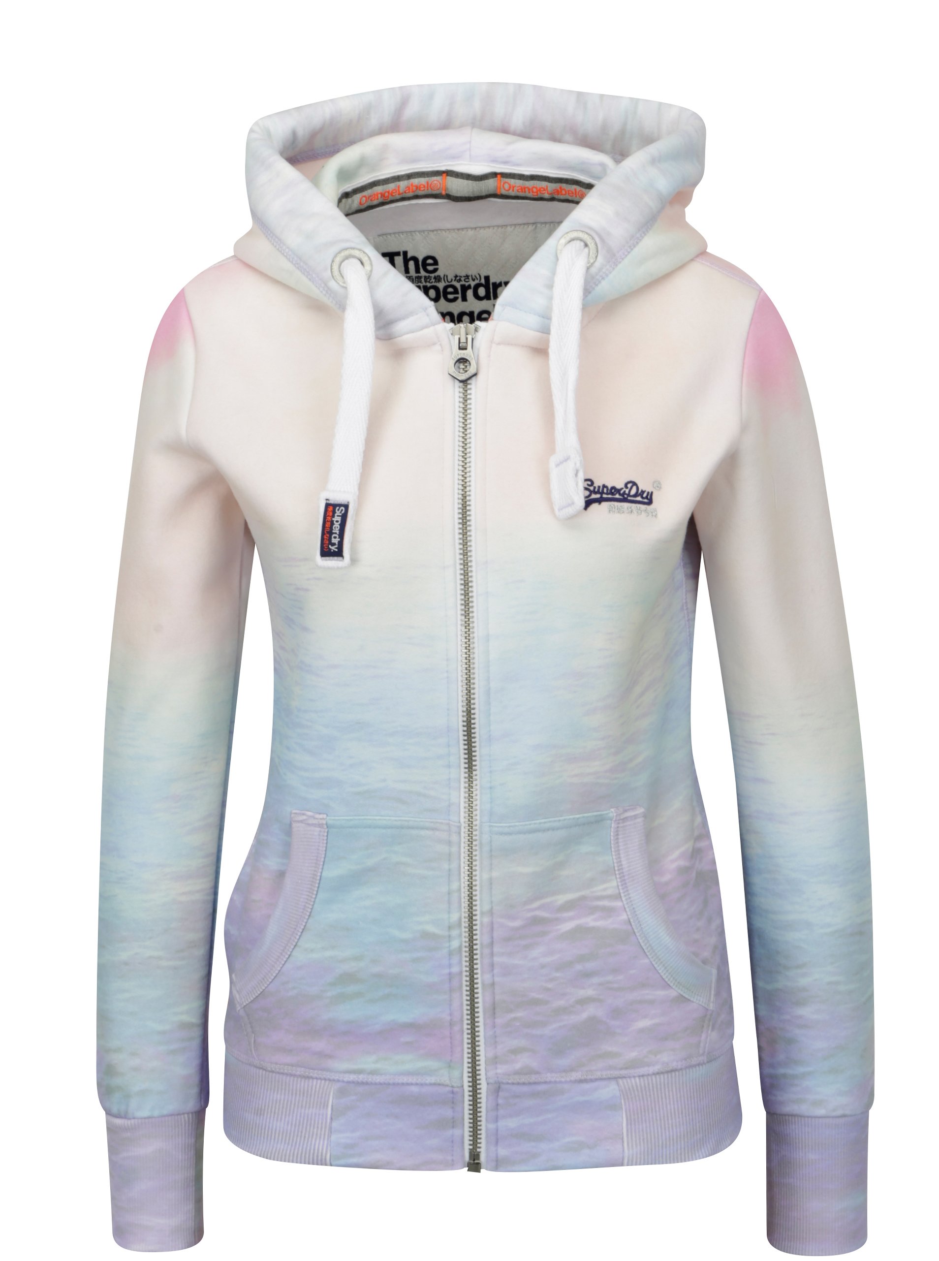 Světle růžová dámská mikina s ombré efektem Superdry Orange label