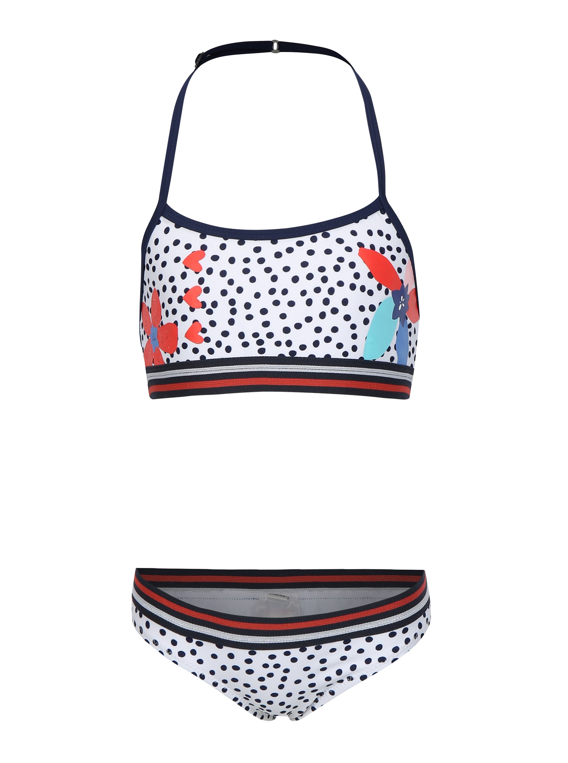 Modro-bílé holčíčí dvoudílné plavky tuc tuc Dotted