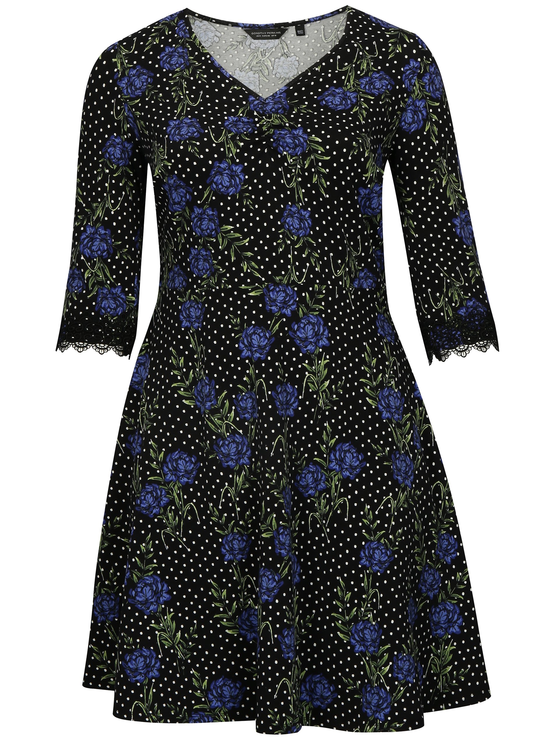 Černé vzorované šaty Dorothy Perkins Curve