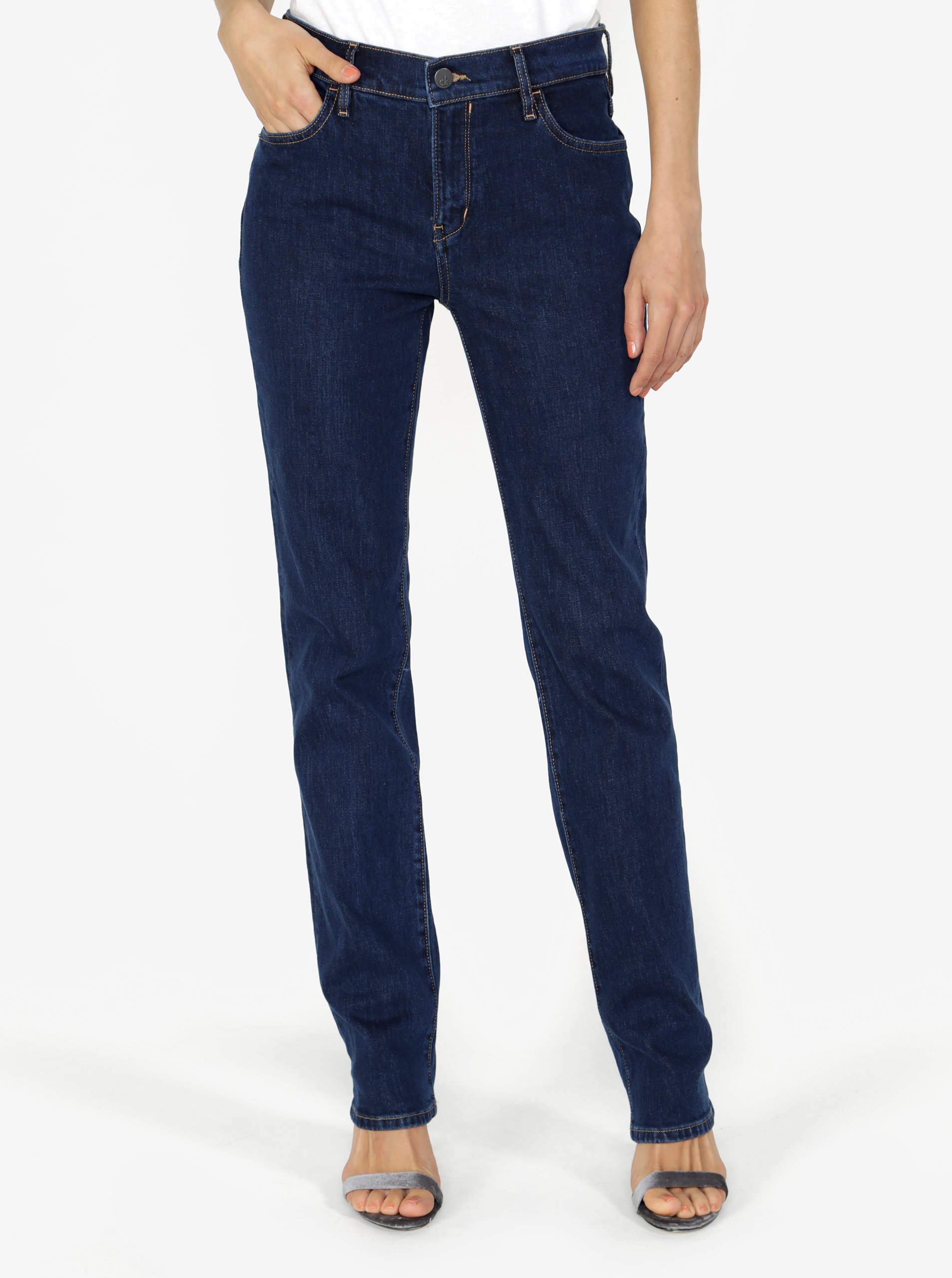 Tmavě modré dámské straight džíny Calvin Klein Jeans