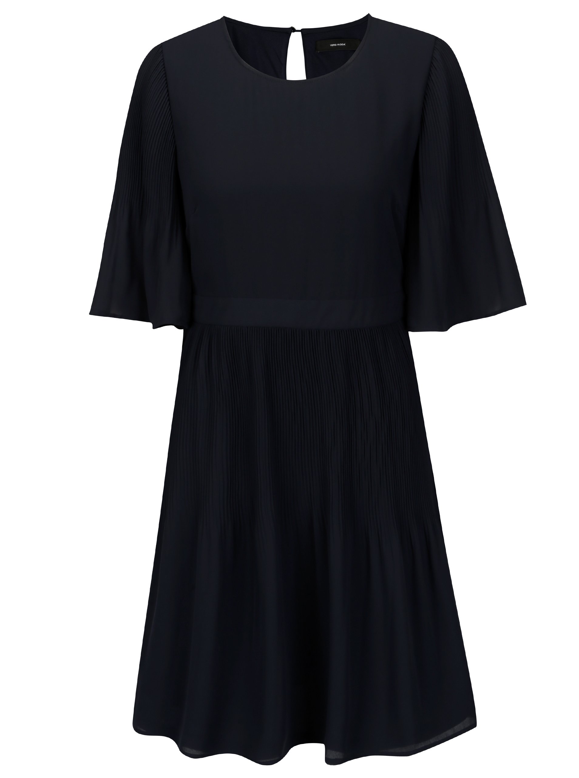 Tmavě modré šaty s 3/4 rukávem VERO MODA Amanda