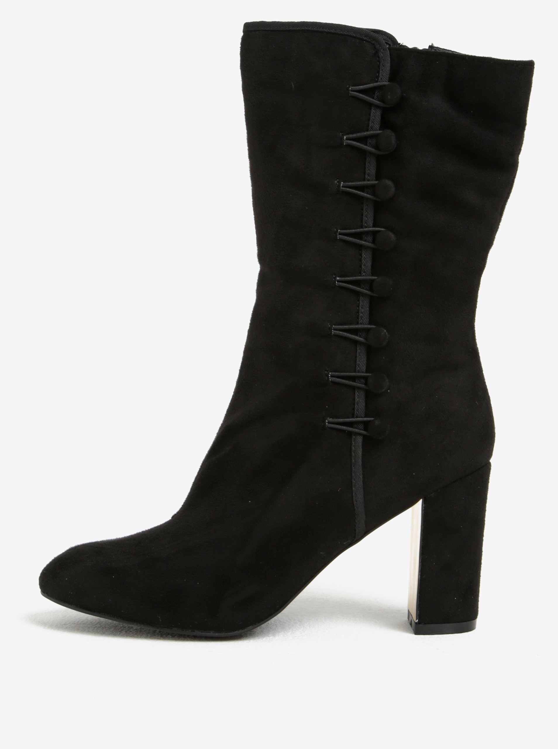 Černé nízké kozačky v semišové úpravě Dorothy Perkins