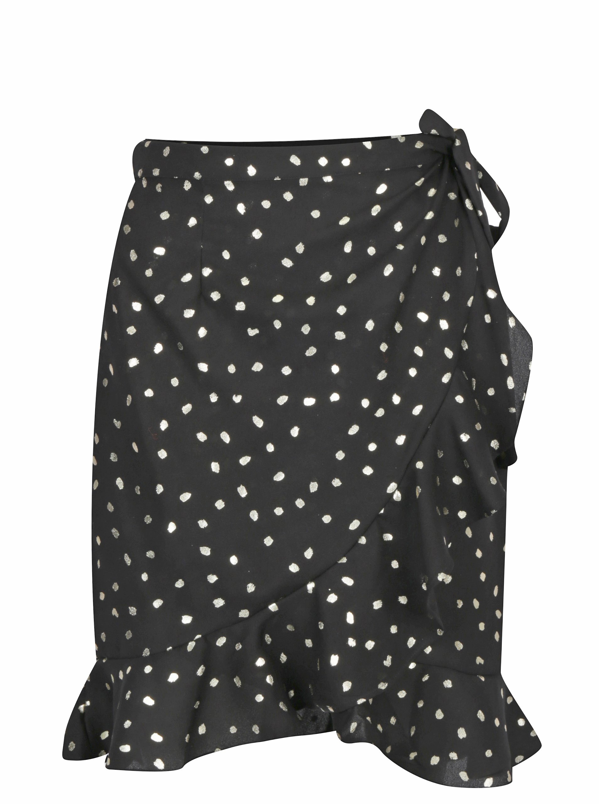 Černá zavinovací sukně s potiskem VERO MODA Henna