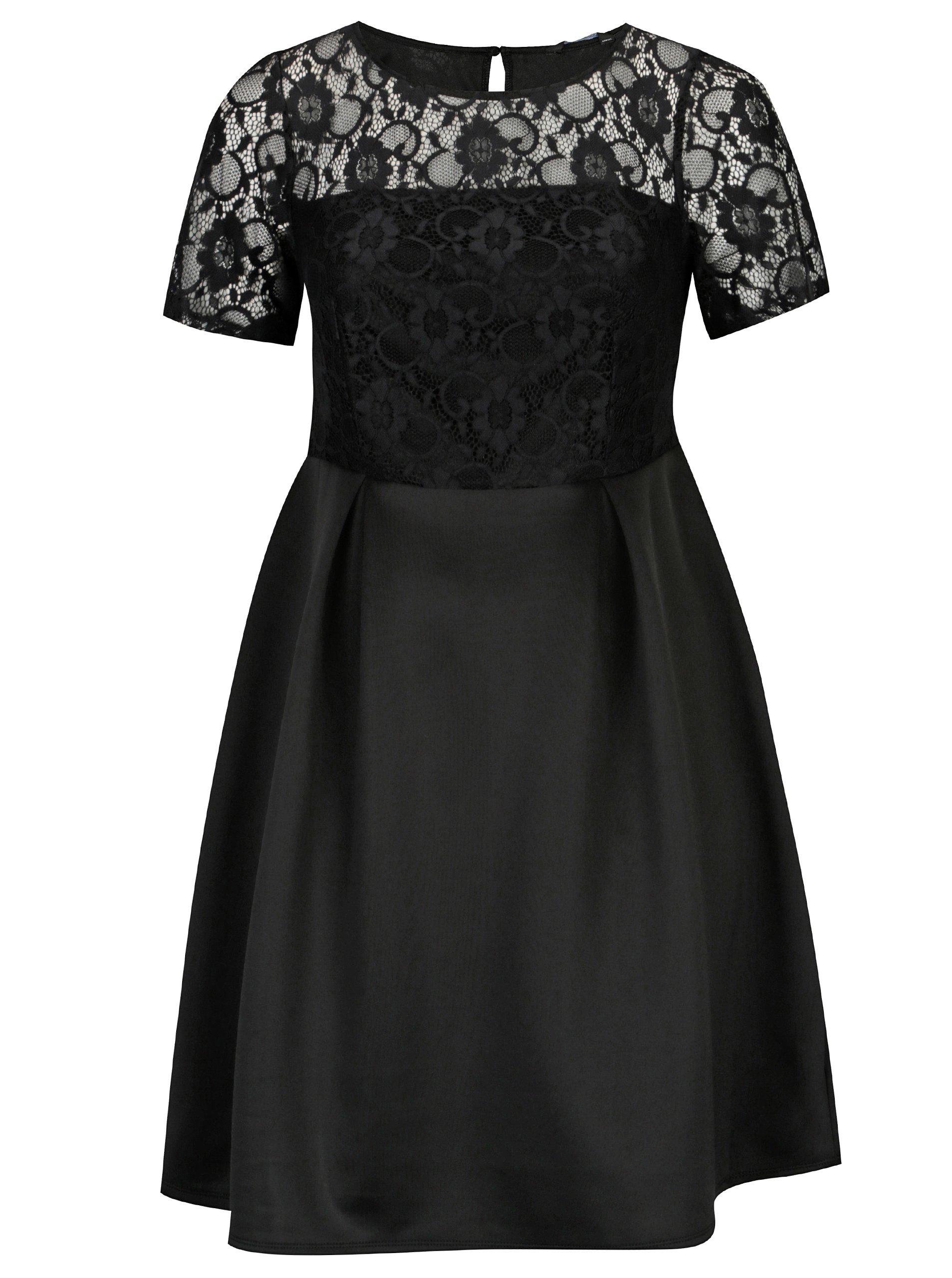 Černé šaty s krajkovým topem Dorothy Perkins Curve