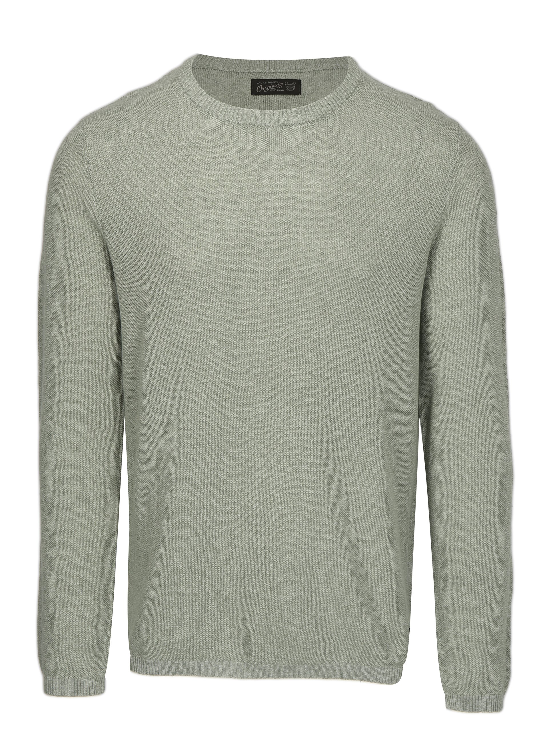 Světle zelený žíhaný svetr s příměsí lnu Jack & Jones Originals Orlito